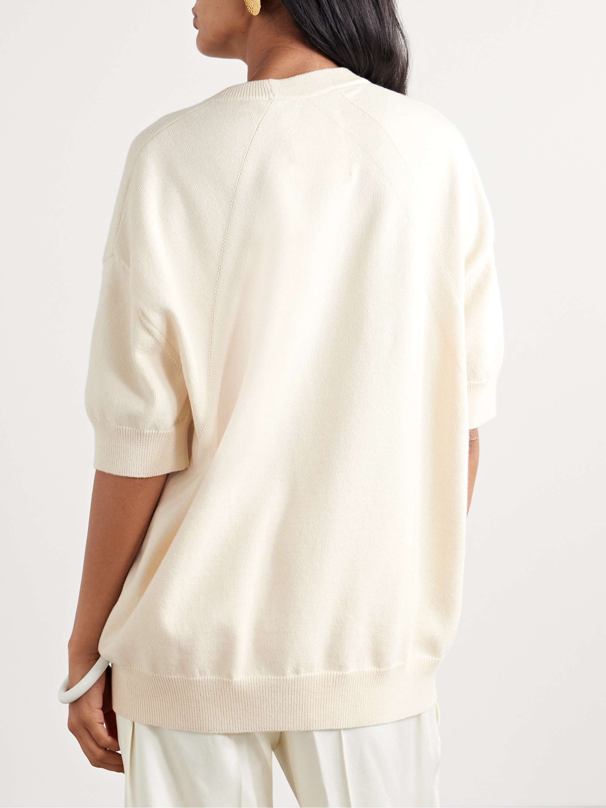 Oversized cotton and cashmere-blend sweater view