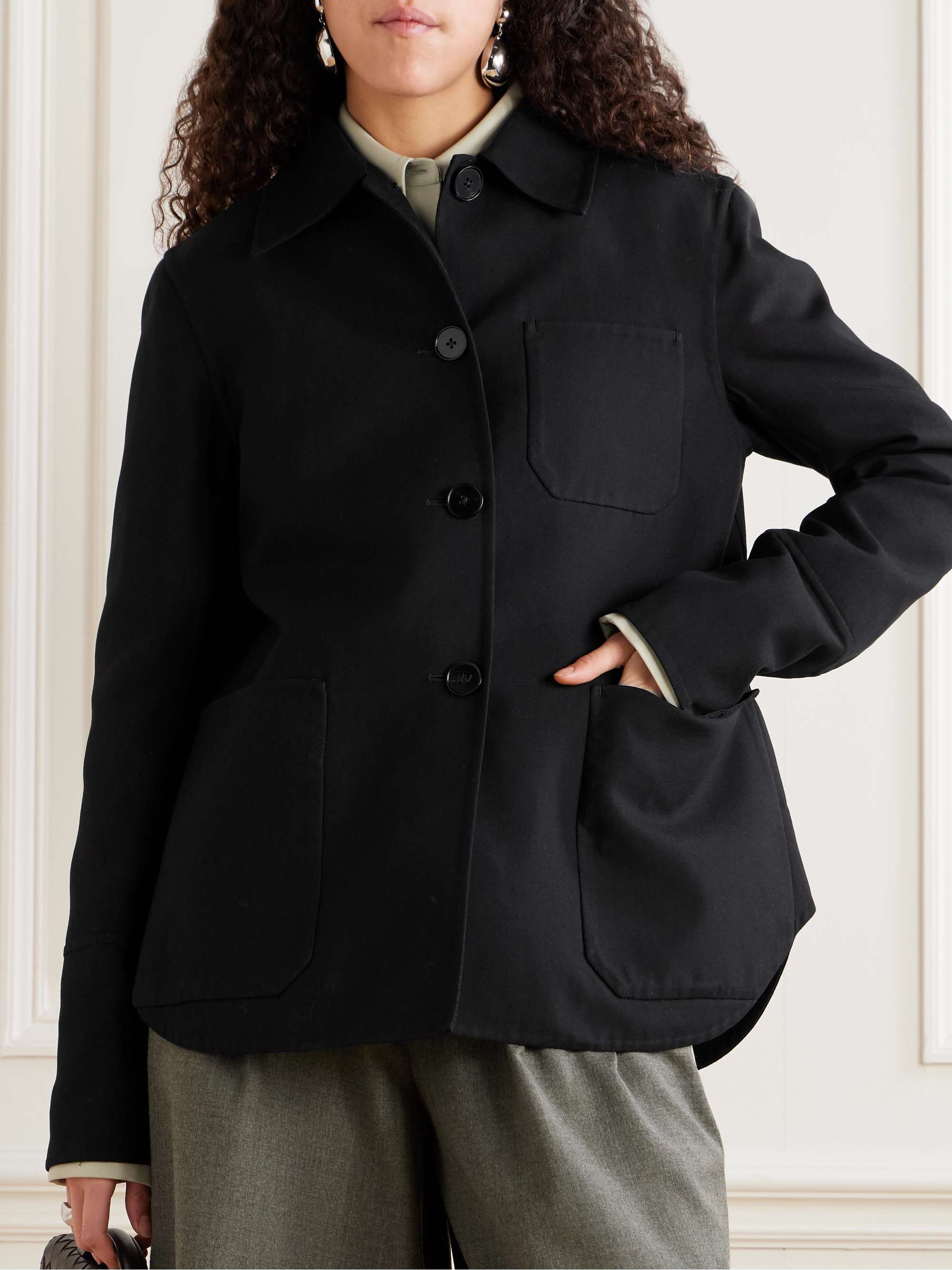 Cotton-blend twill jacket view