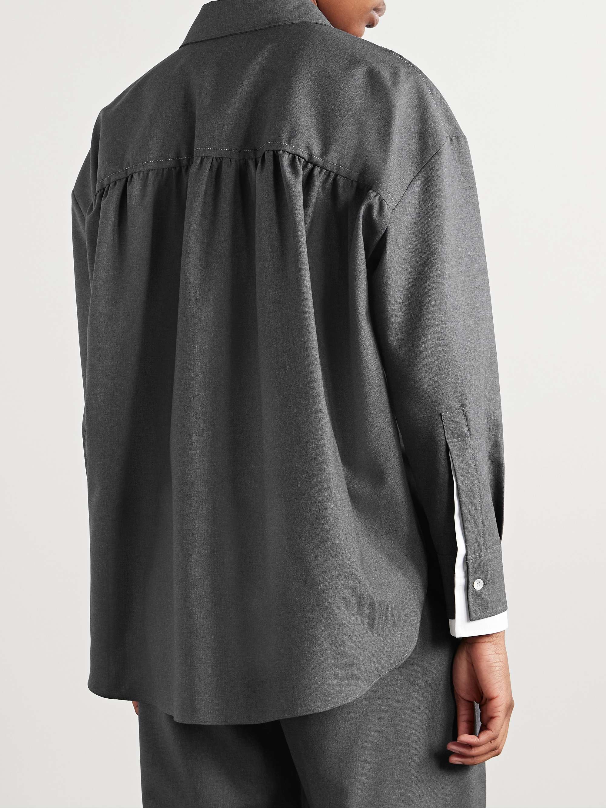 Embroidered wool shirt view