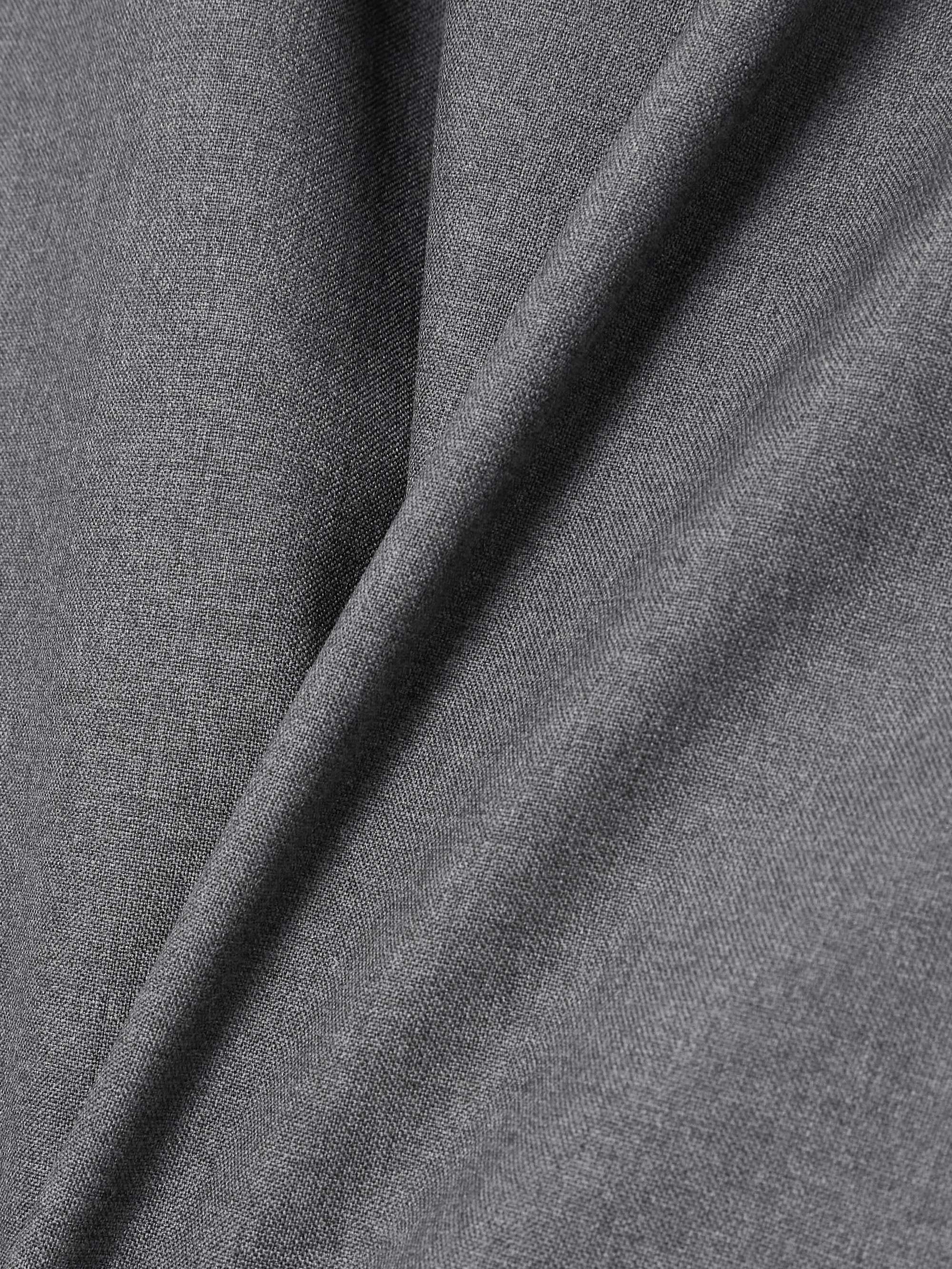 Cropped embroidered wool straight-leg pants view