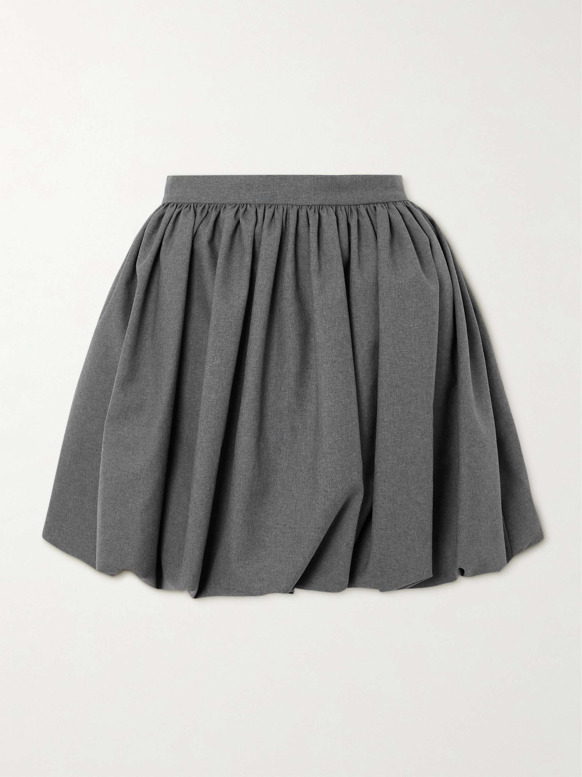 Pleated wool mini skirt view
