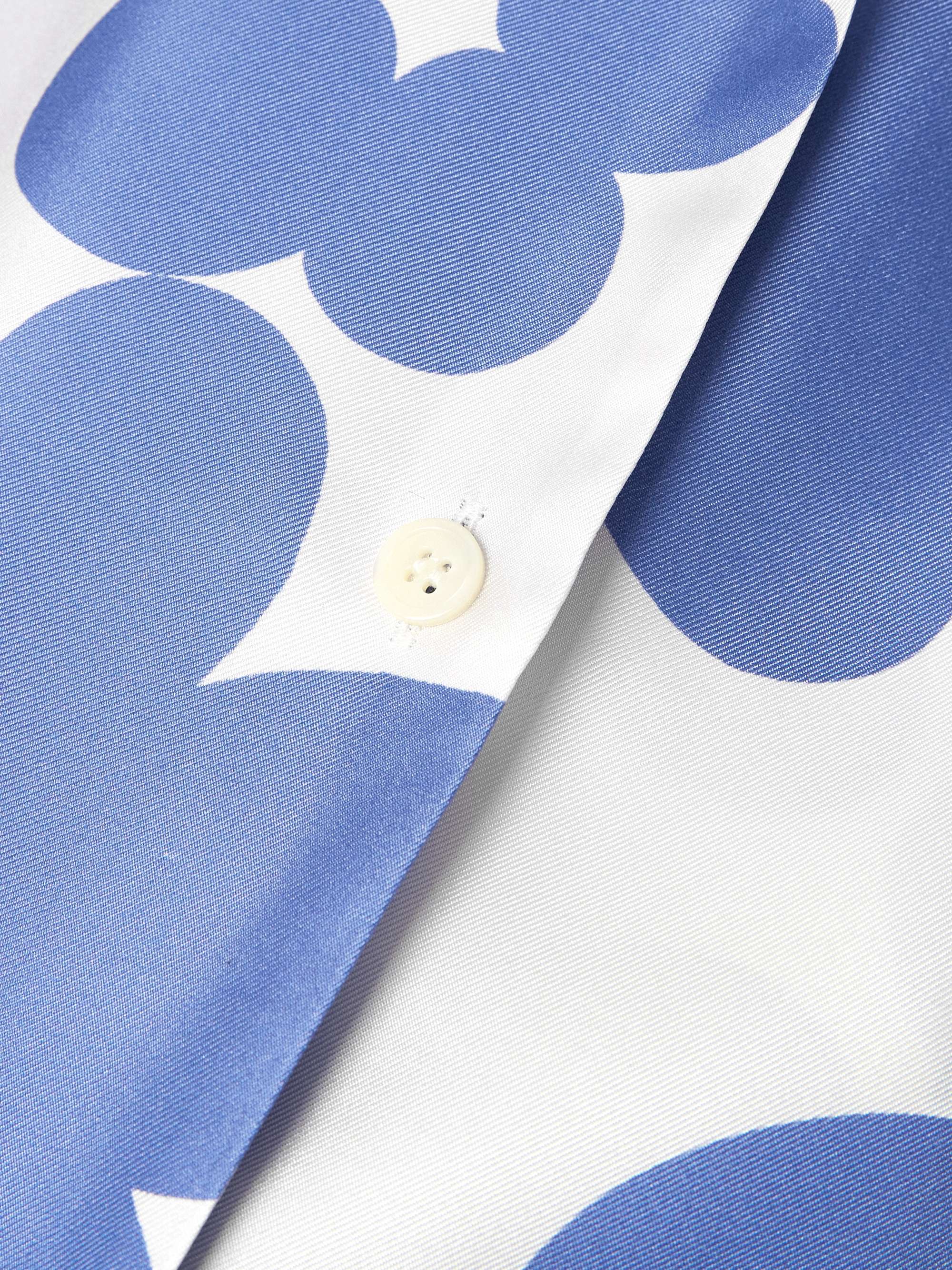 Floral-print silk-twill shirt view