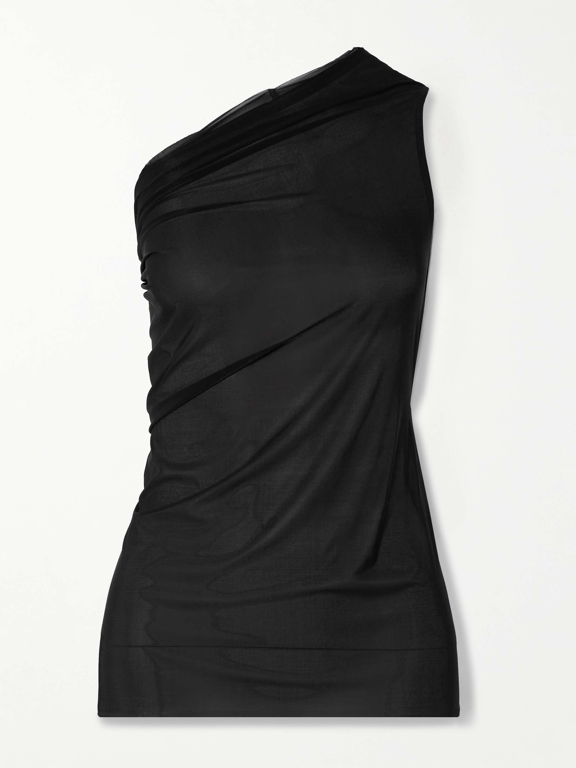 Athena gathered one-shoulder voile top view