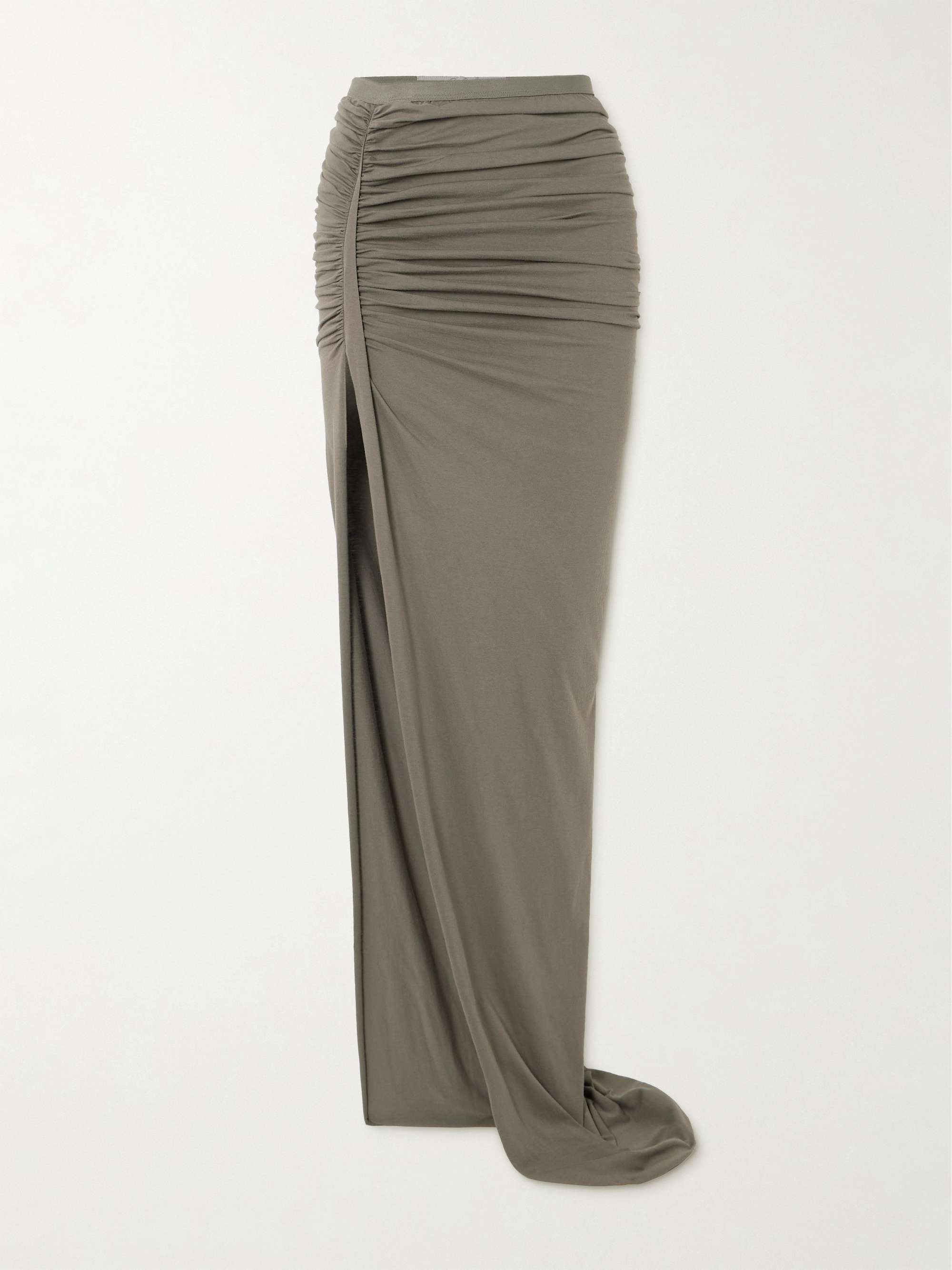 Edfu asymmetric ruched cotton-jersey maxi skirt view