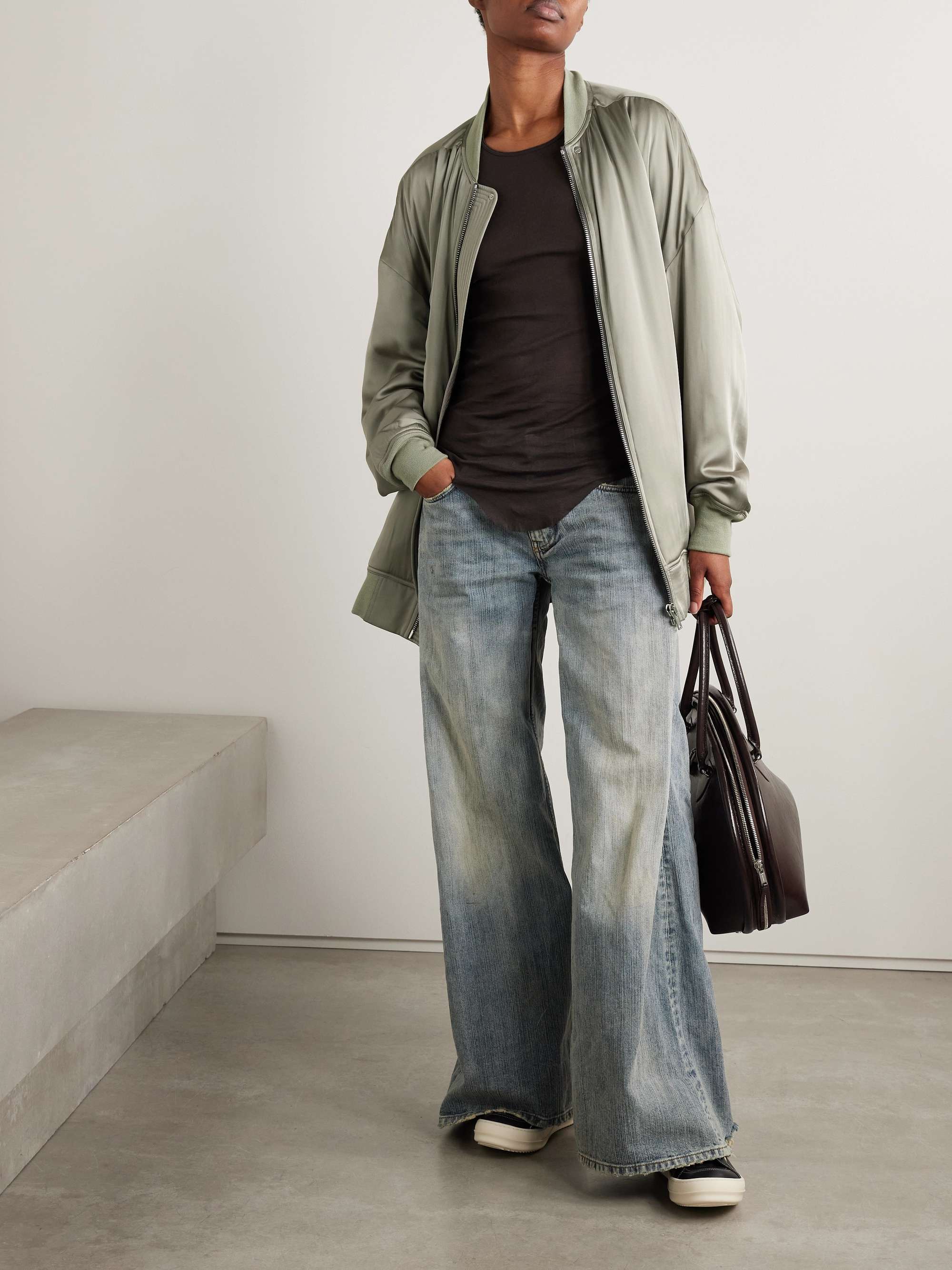 Peter oversized padded satin jacket view
