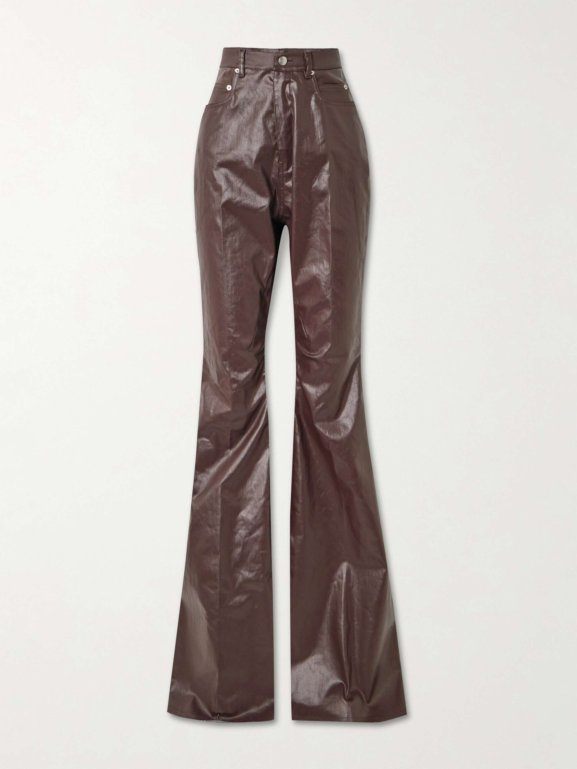 Bolan coated high-rise flared jeans view