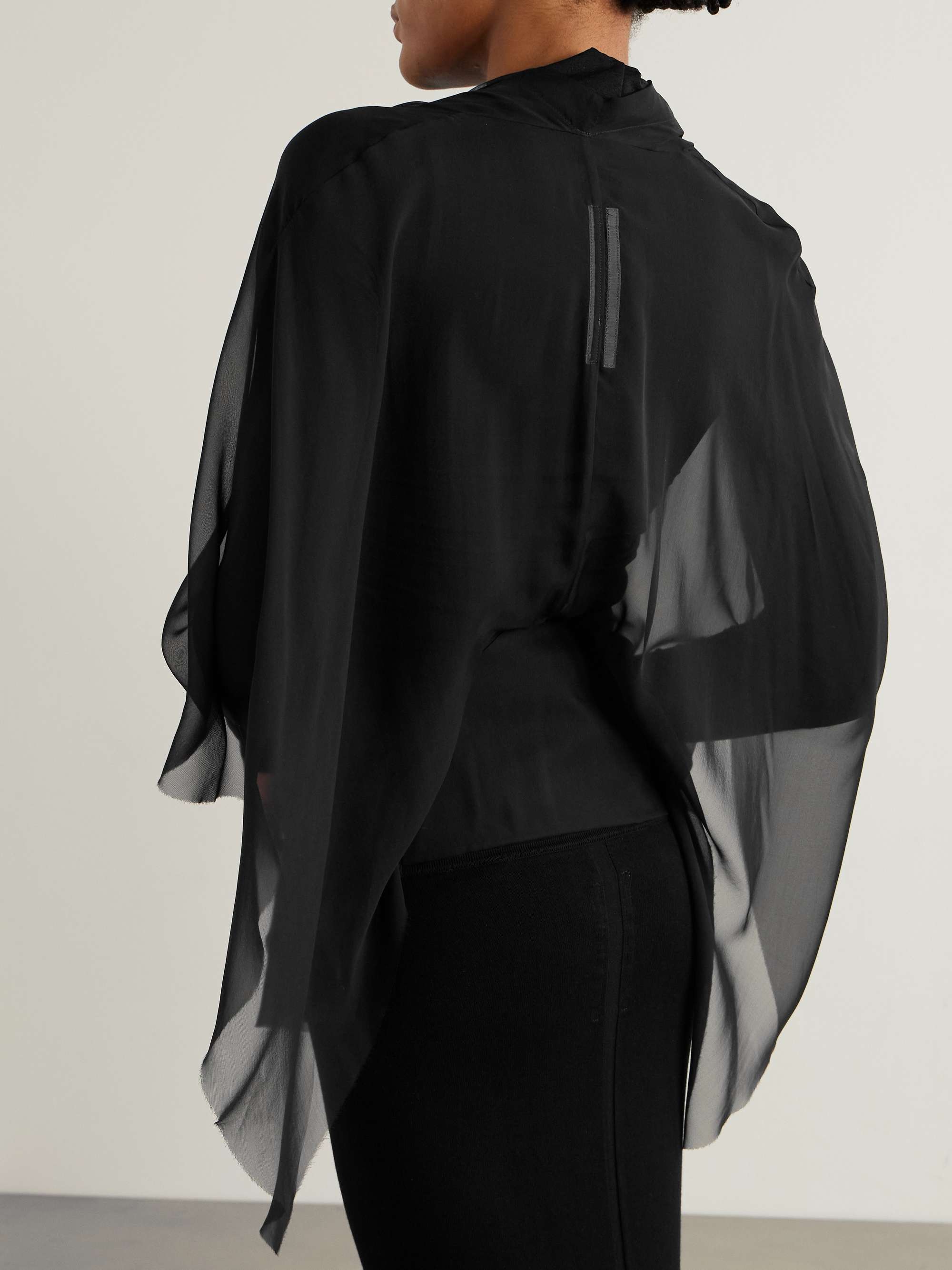 Asymmetric silk-chiffon jacket view