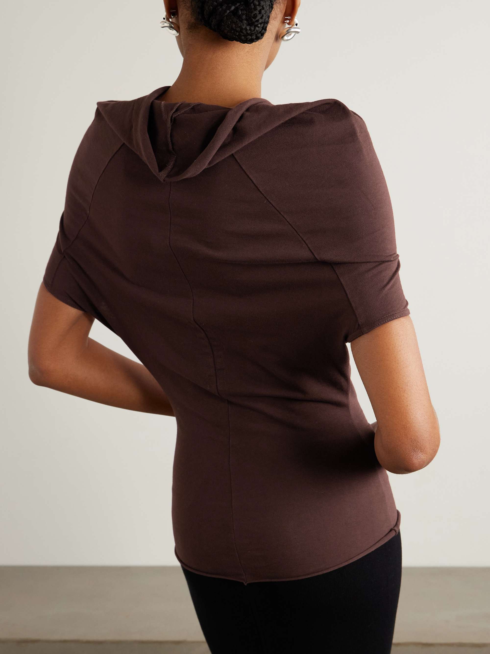 Draped cotton-jersey T-shirt view