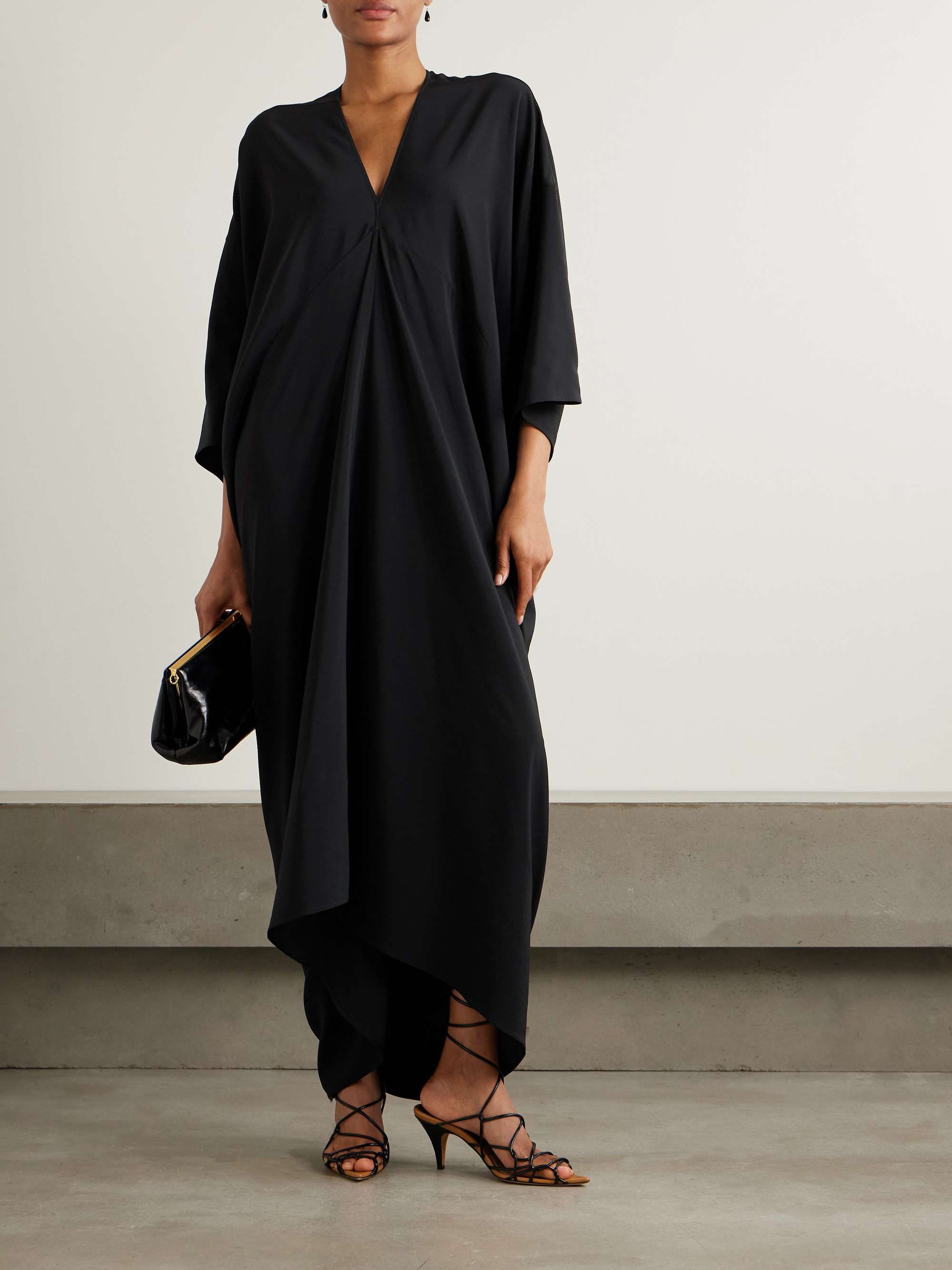Tommykite asymmetric draped crepe gown view