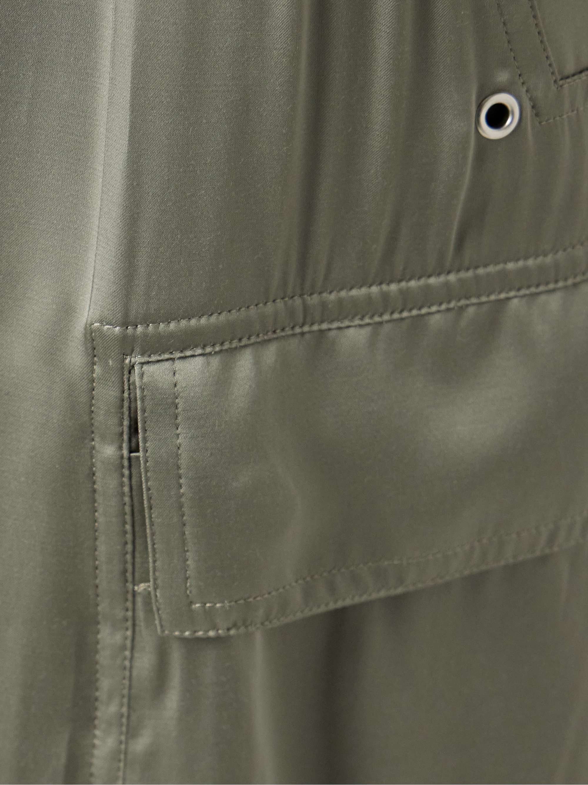 Satin wide-leg cargo pants view