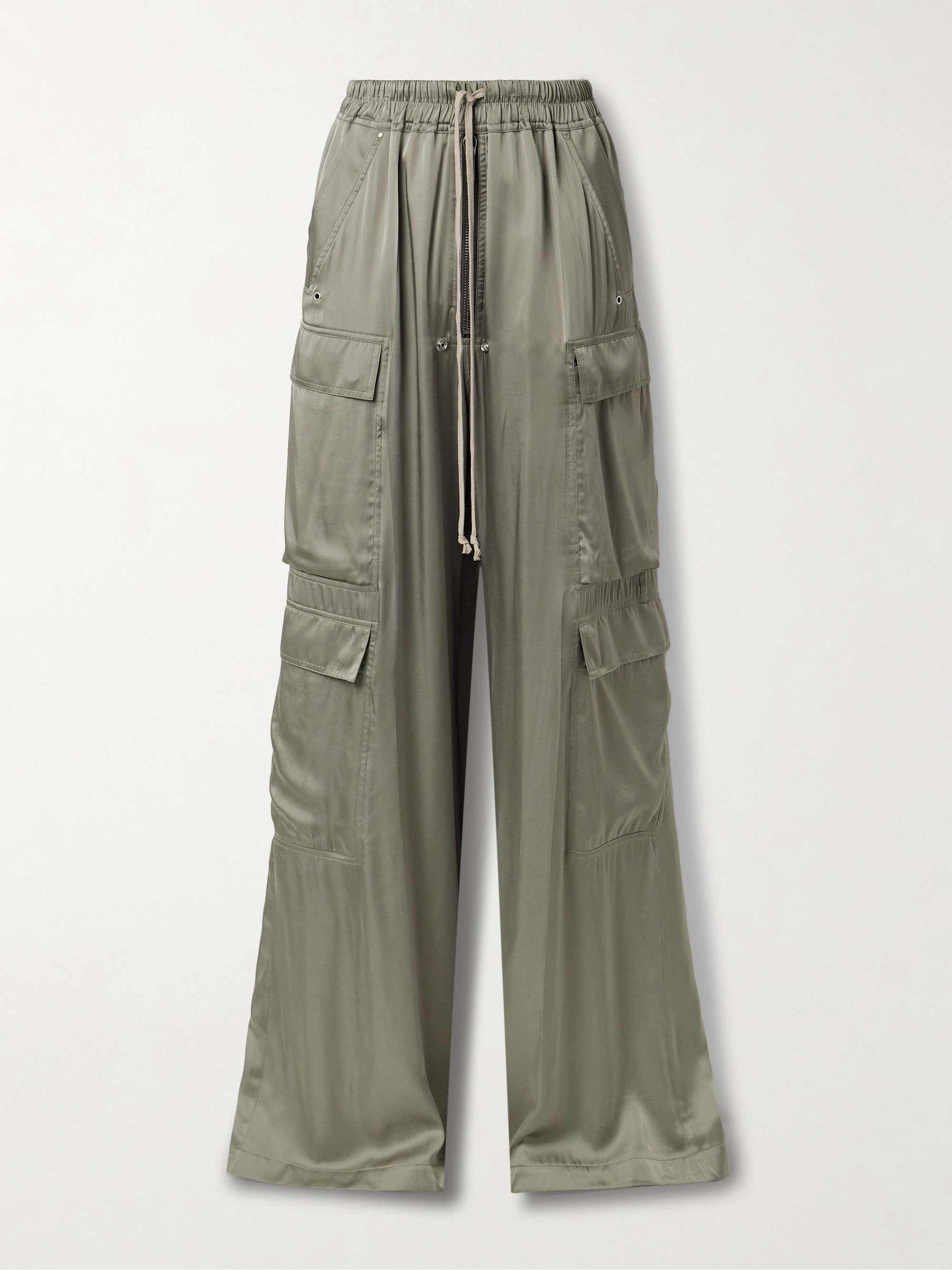 Satin wide-leg cargo pants view