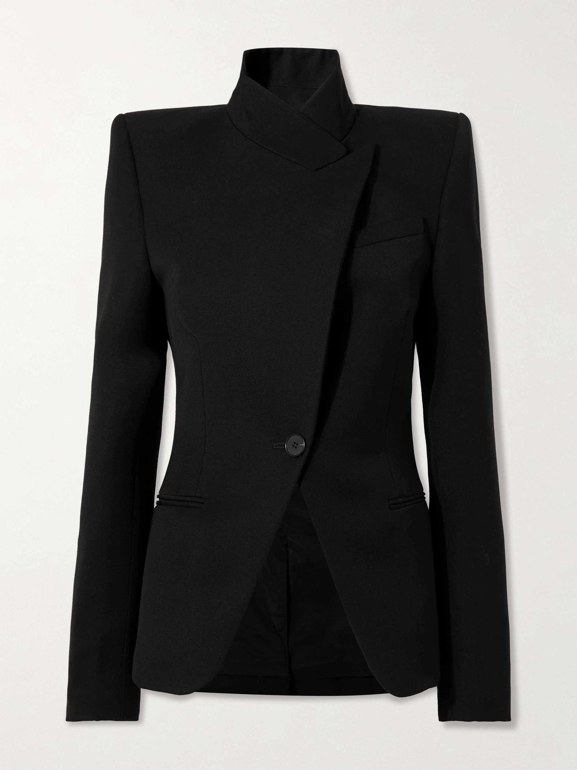 Asymmetric wool blazer view