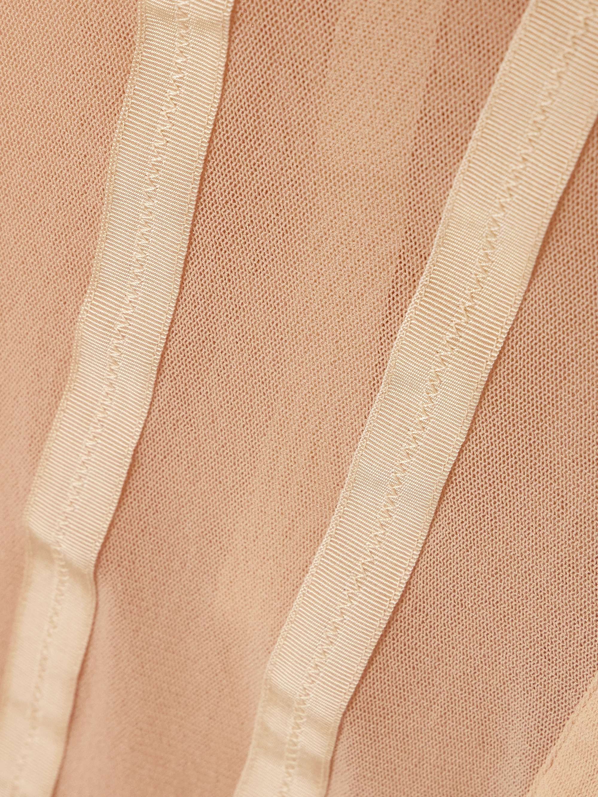 Grosgrain and feather-trimmed tulle midi shirt dress view