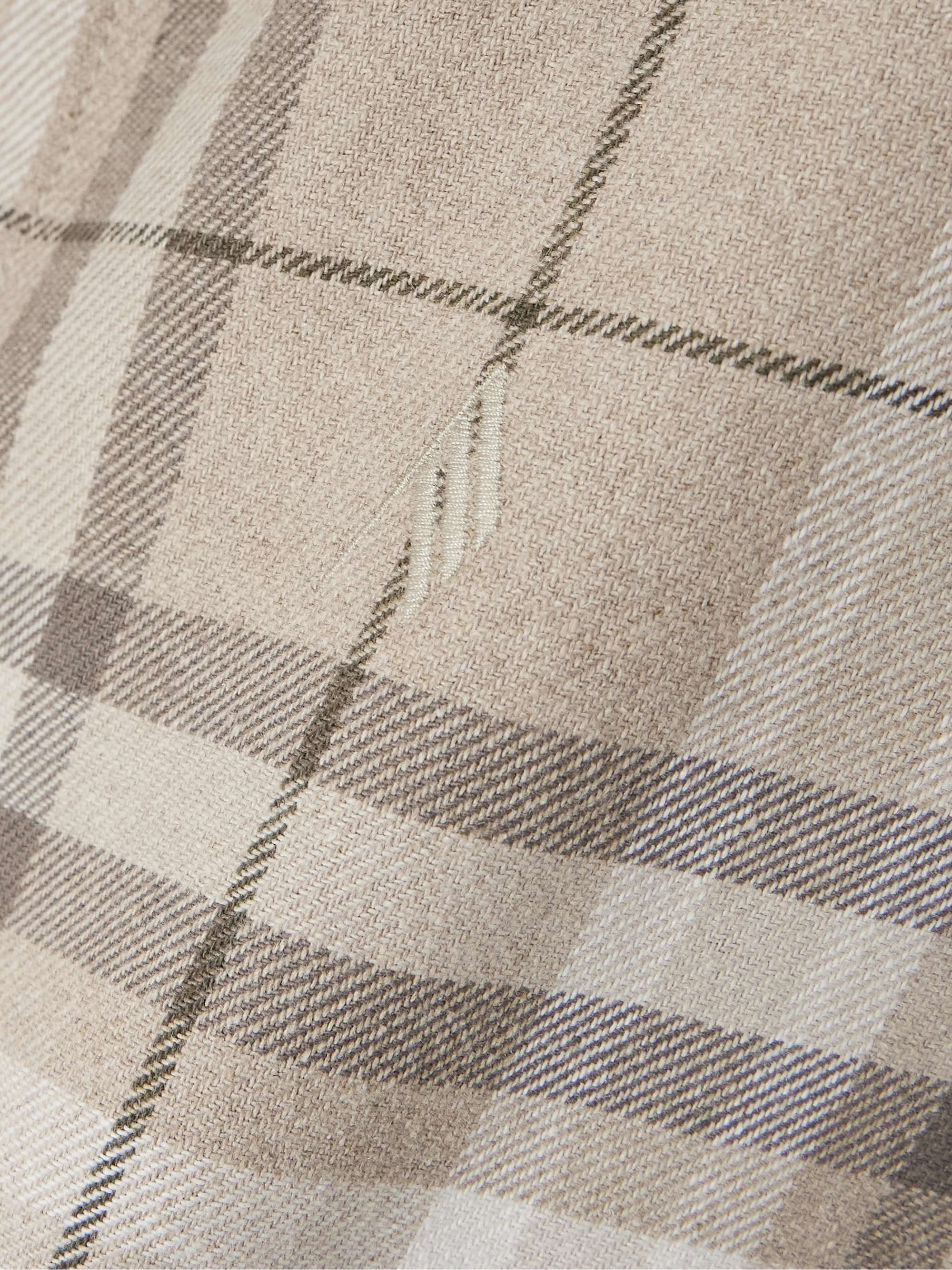 Checked cotton-blend flannel shirt view