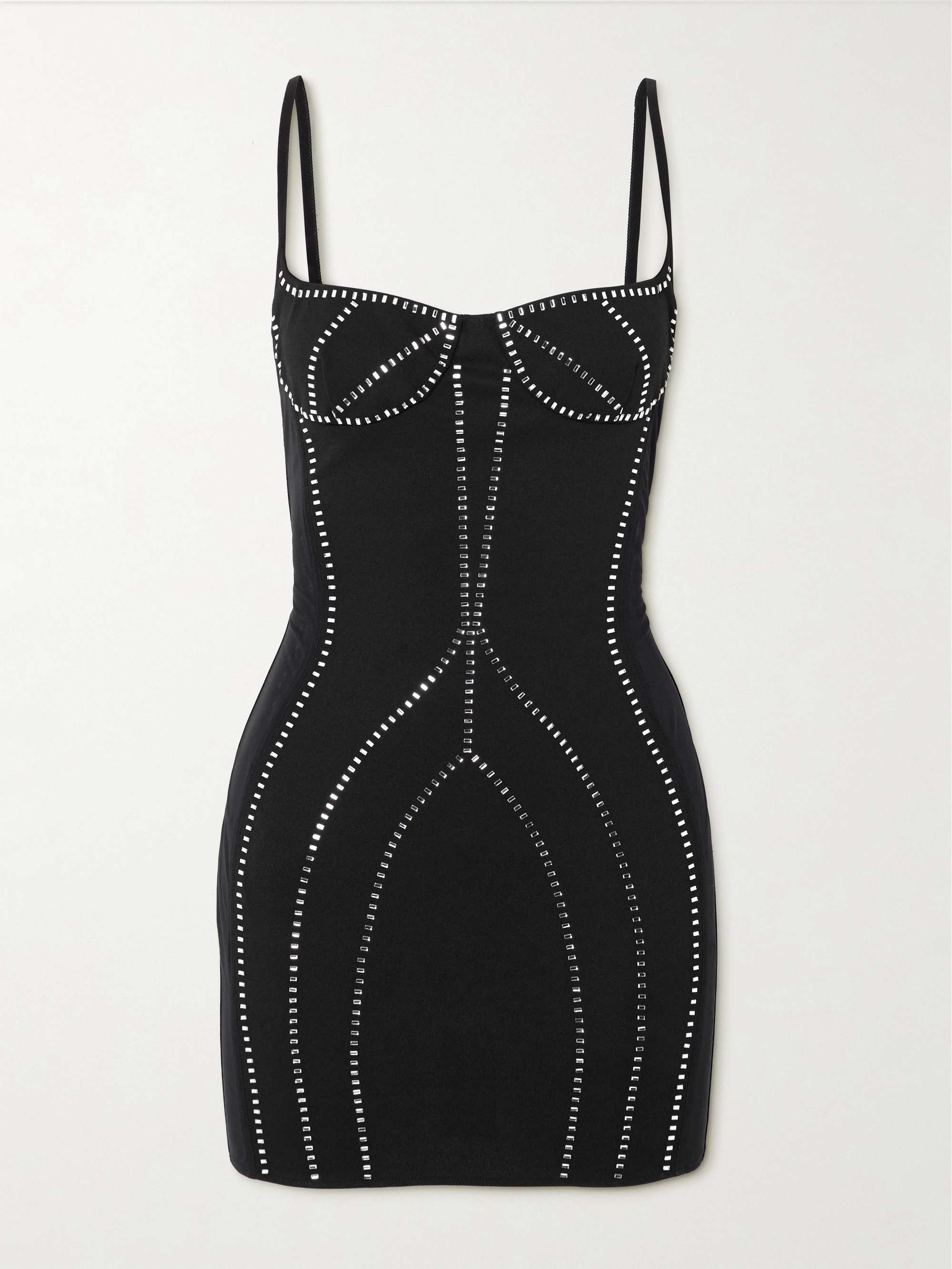 Crystal-embellished jersey mini dress view