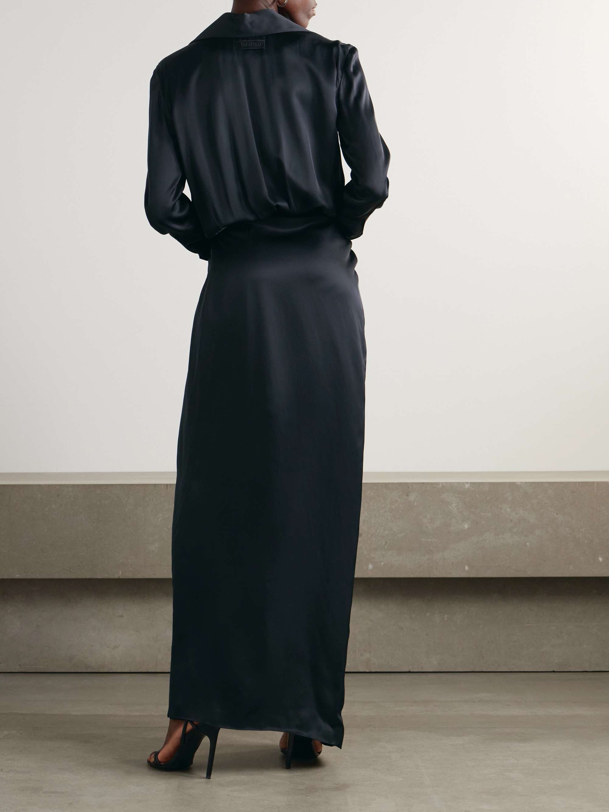 Satin maxi wrap dress view