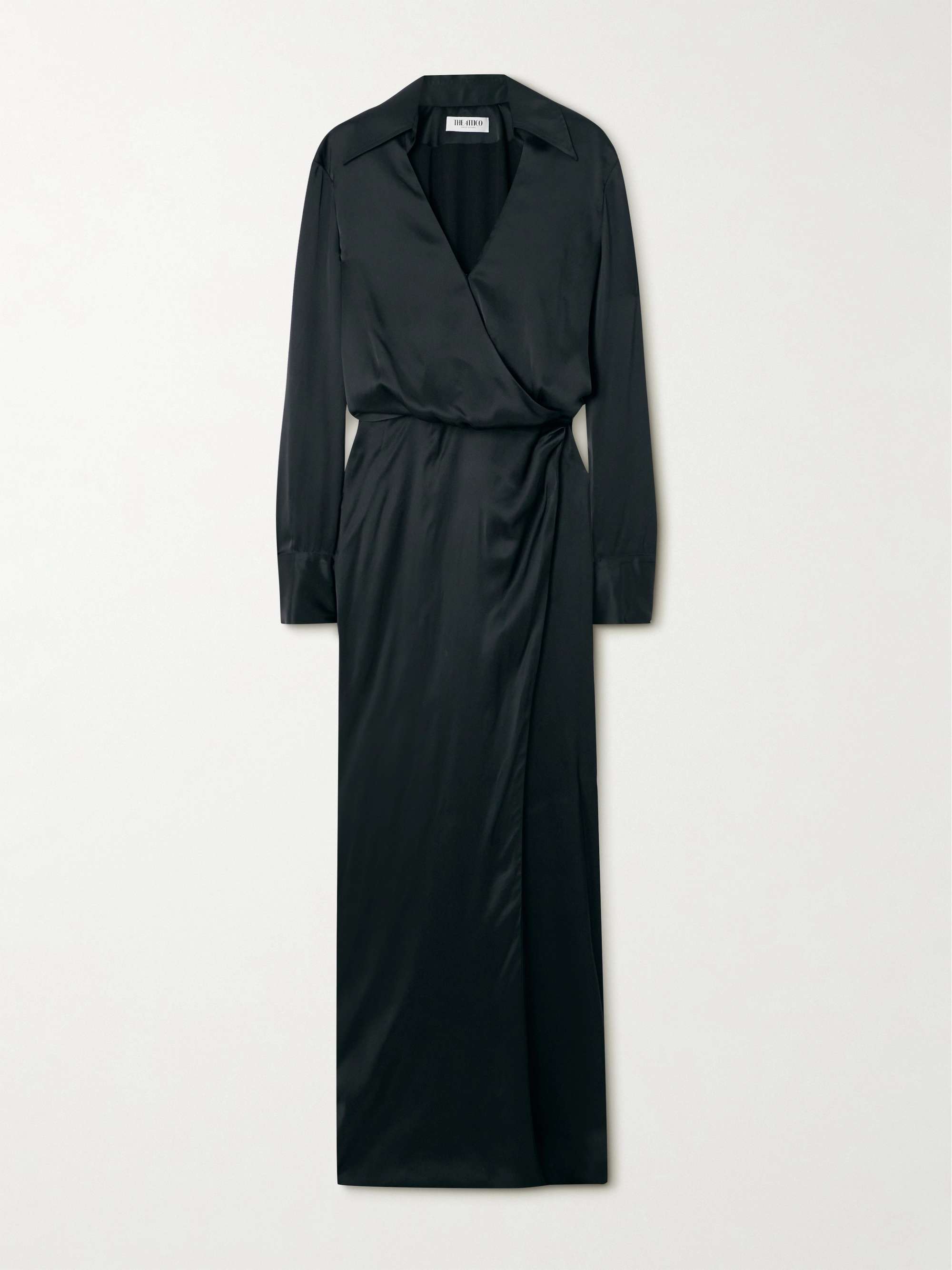 Satin maxi wrap dress view