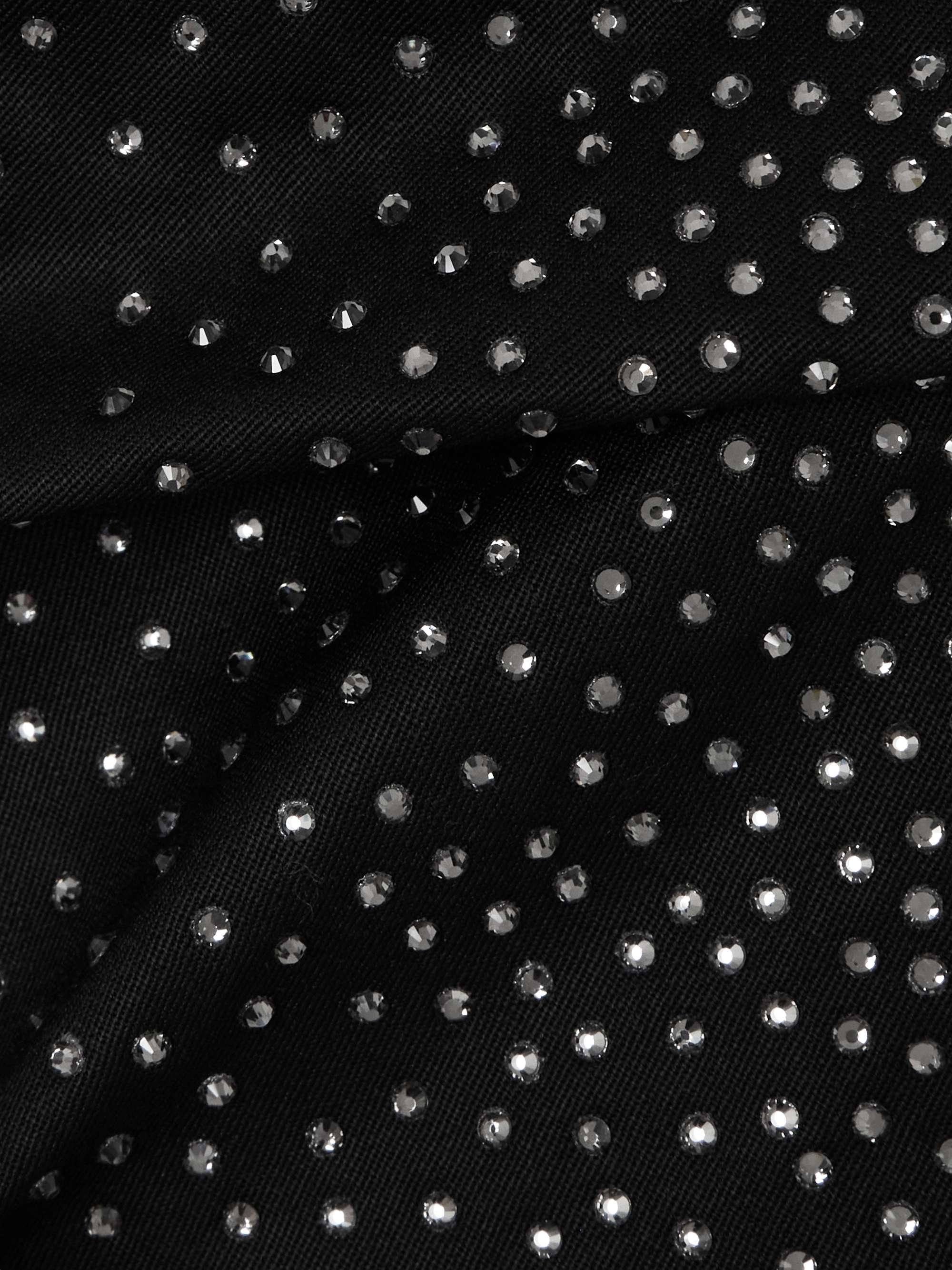 Wrap-effect crystal-embellished wool shorts view