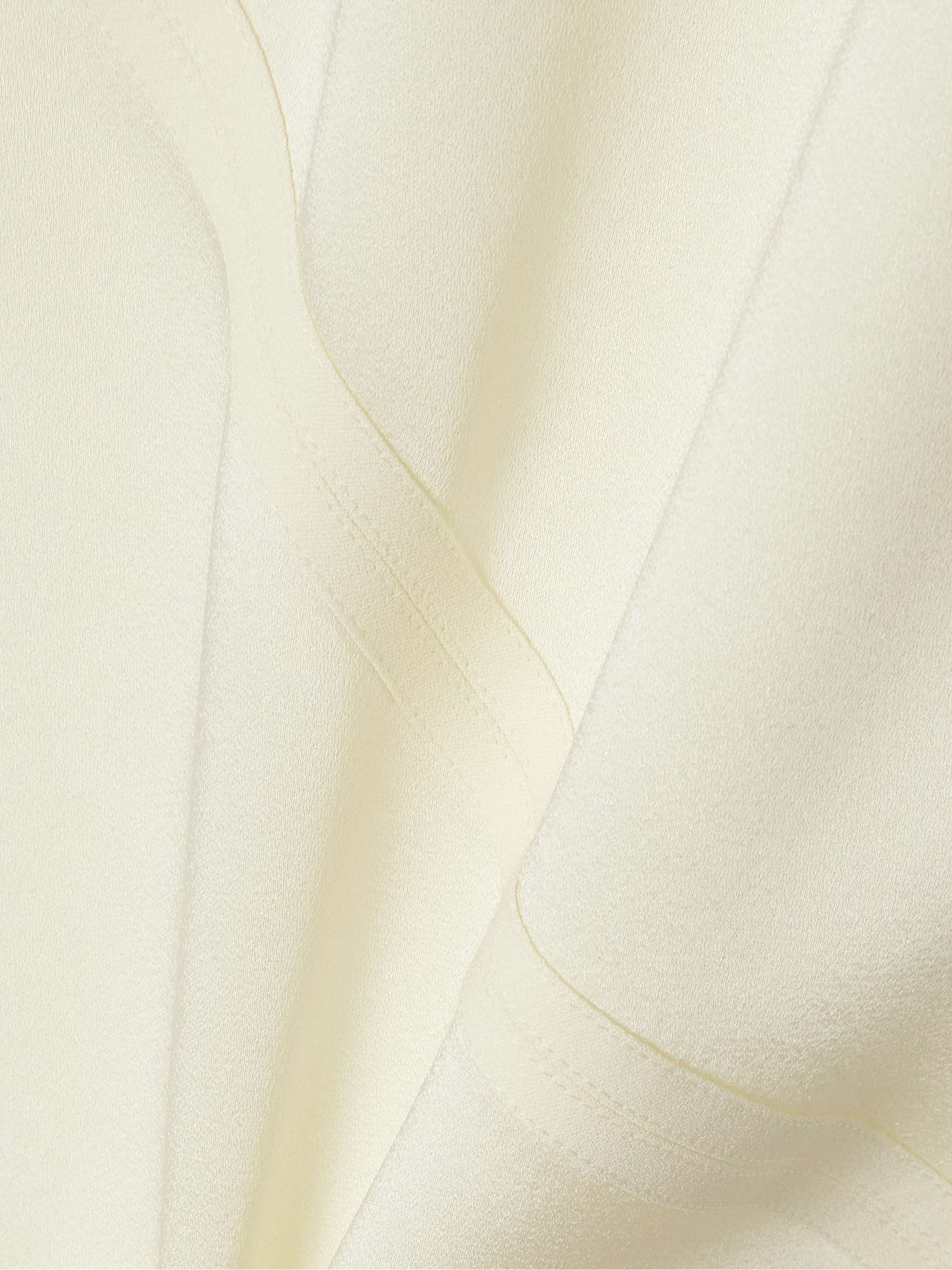 Asymmetric knotted satin top view