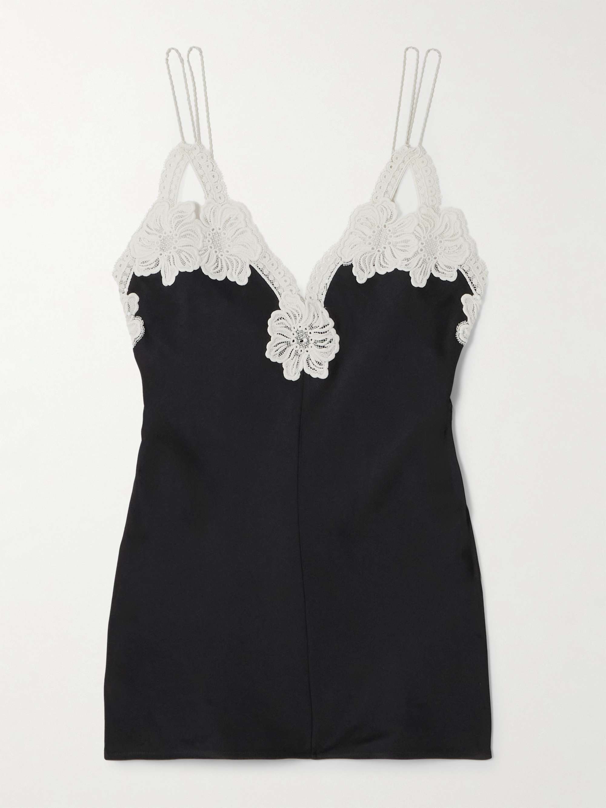 Guipure lace-trimmed satin camisole view