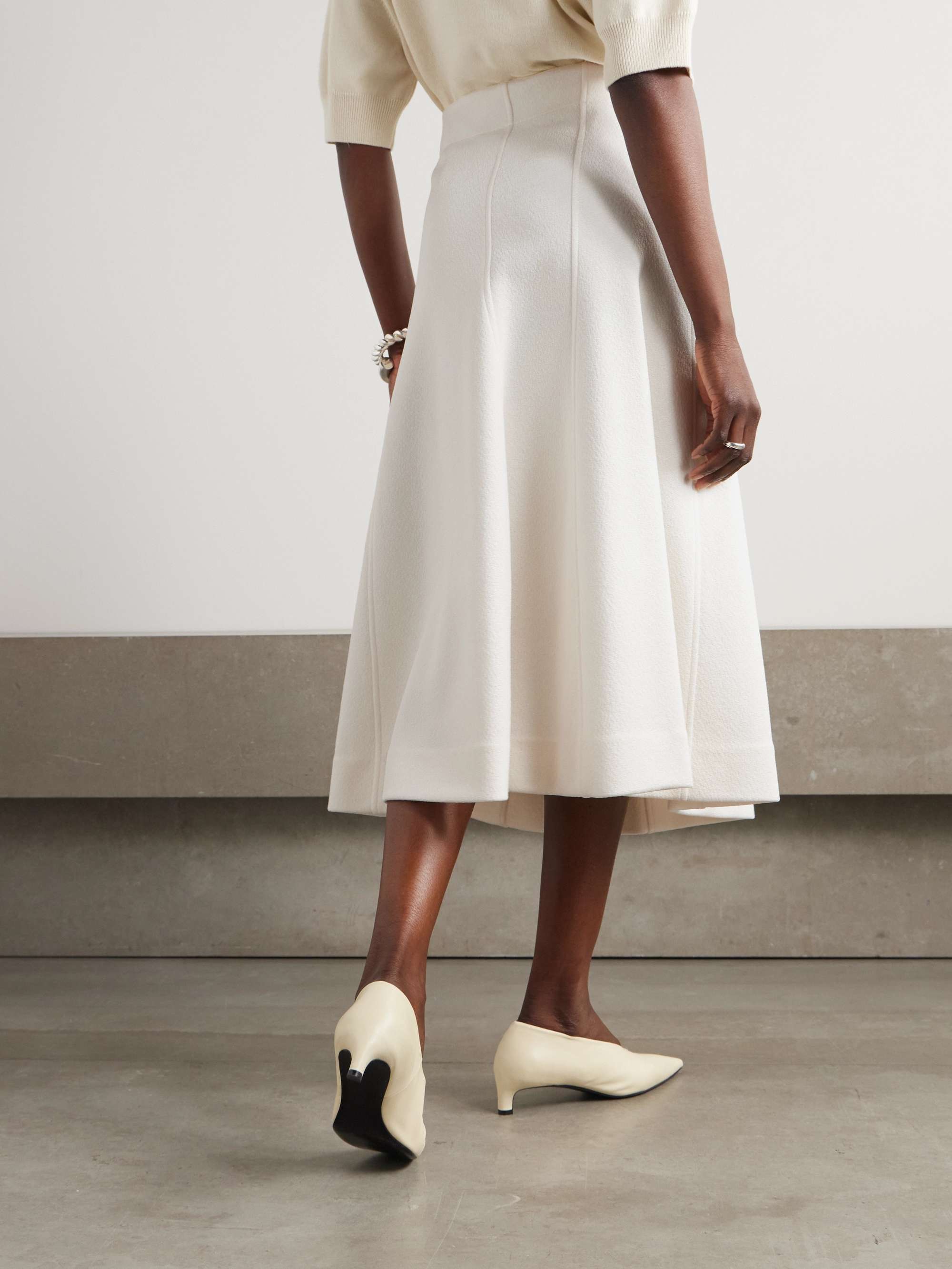 Paneled knitted midi skirt view