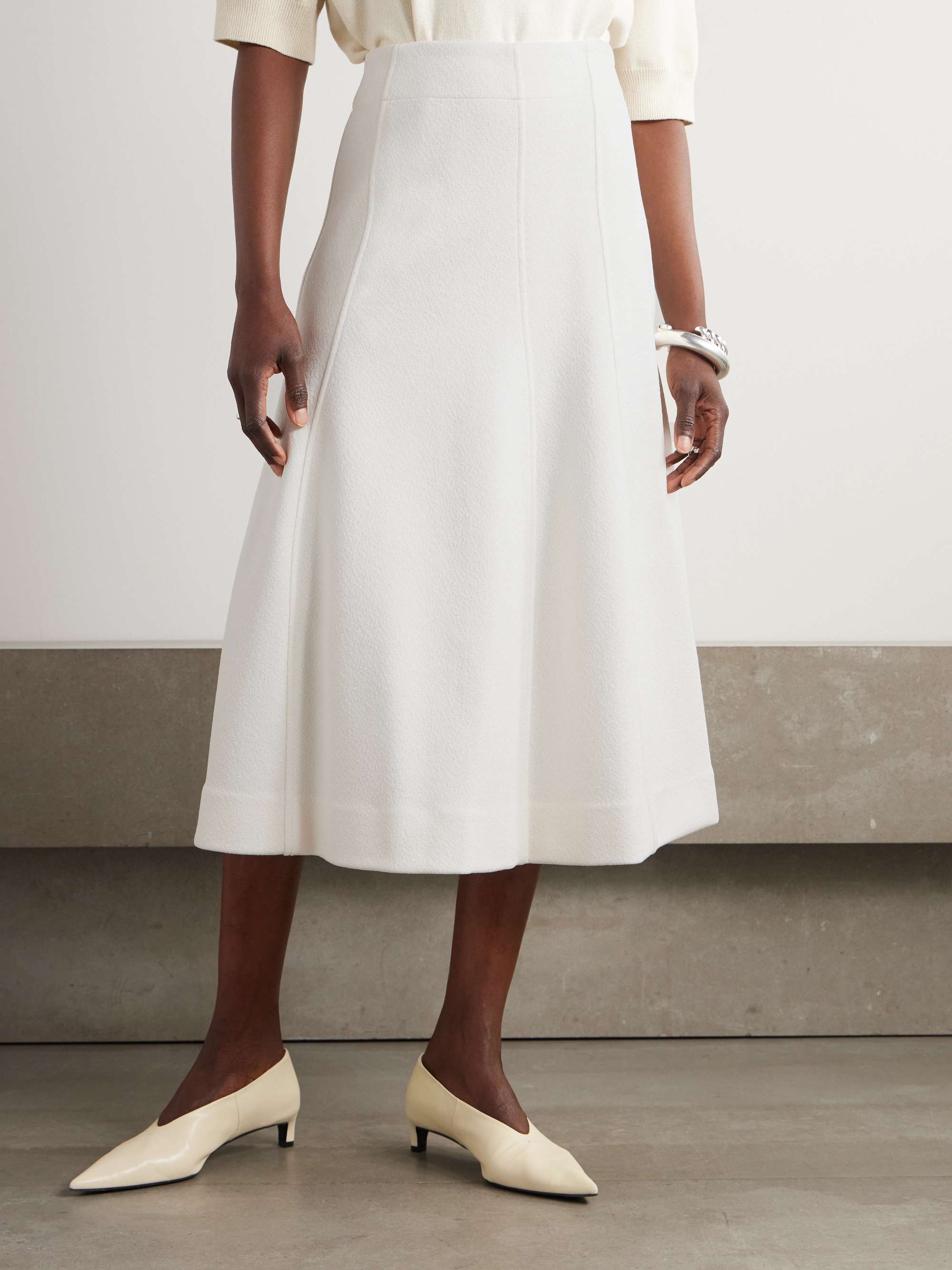 Paneled knitted midi skirt view