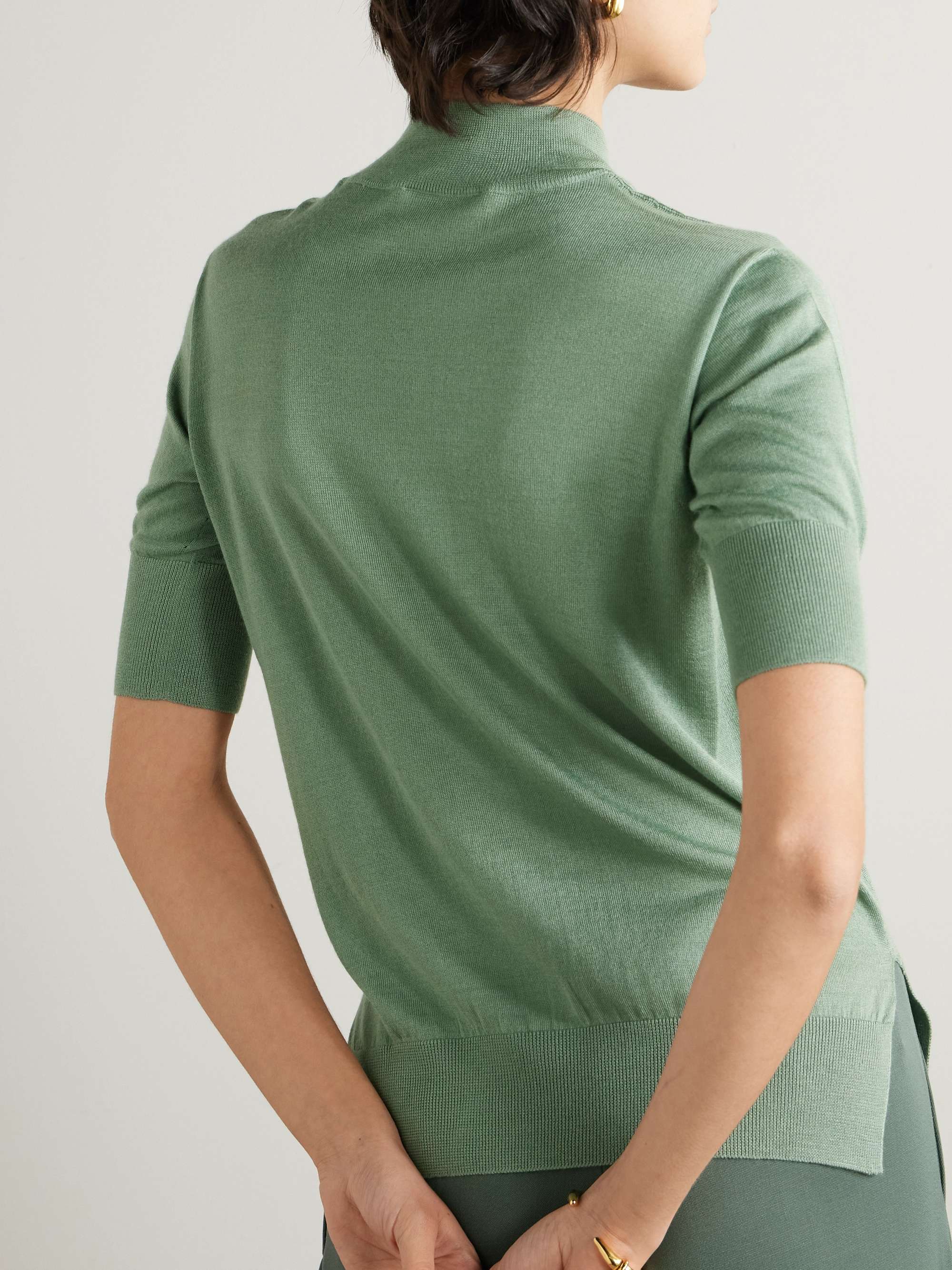Cashmere, wool and silk-blend sweater view