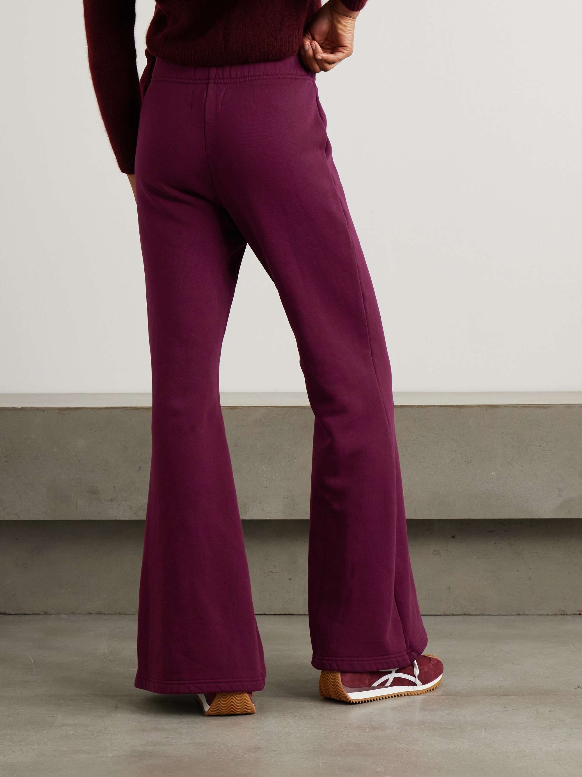 Cotton-jersey flared track pants view