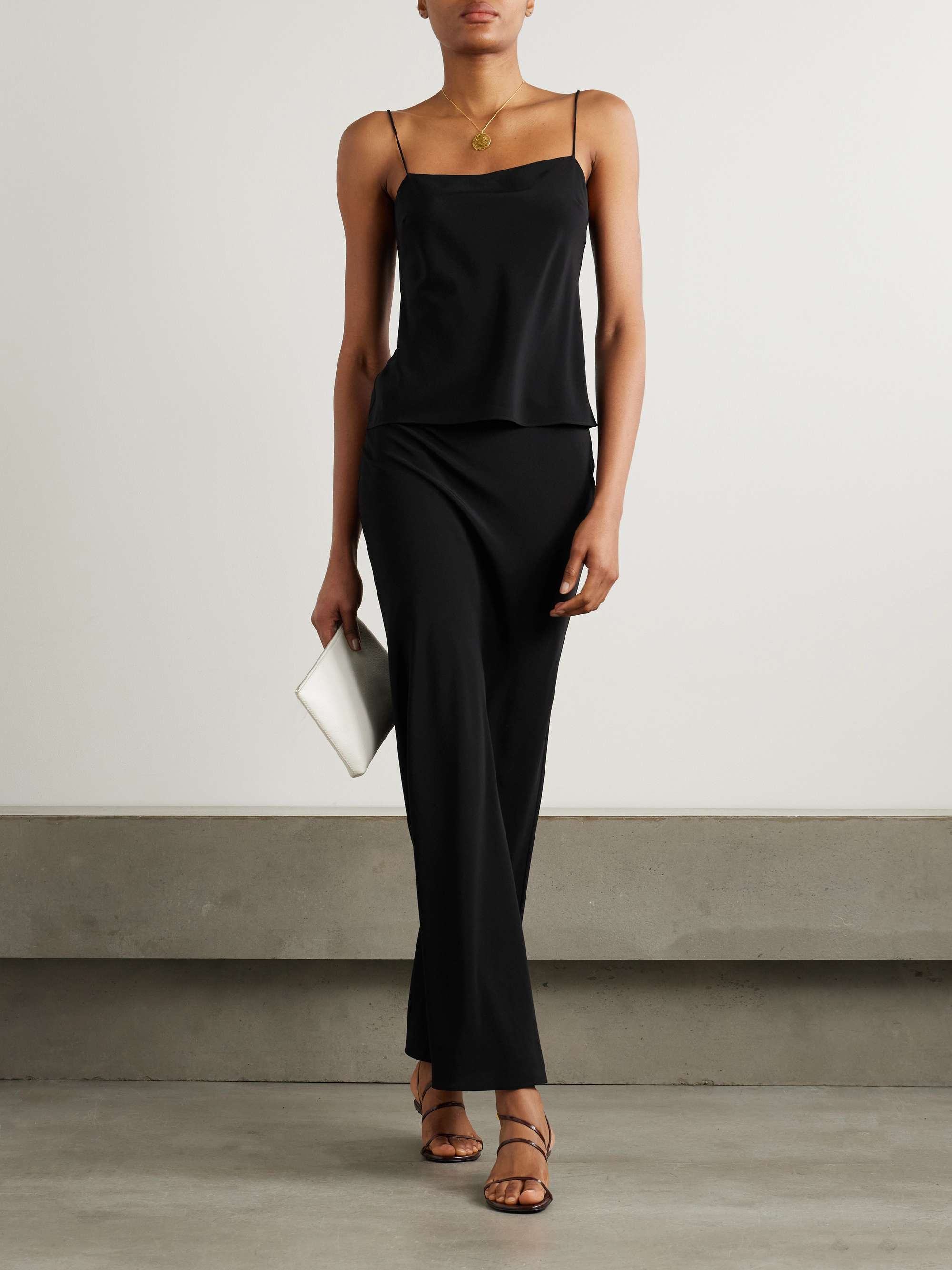 Square silk camisole view