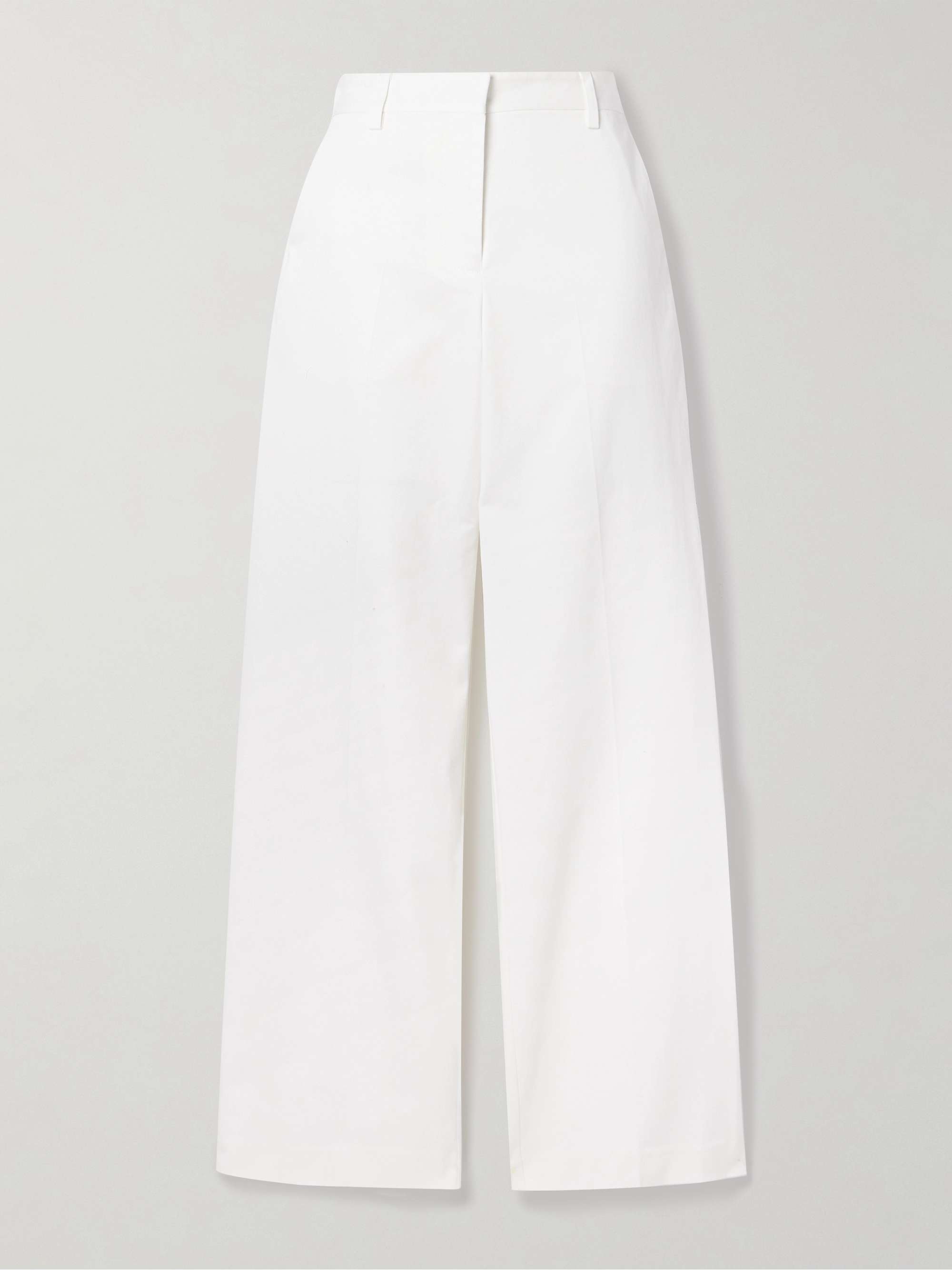 Organic cotton-blend twill straight-leg pants view
