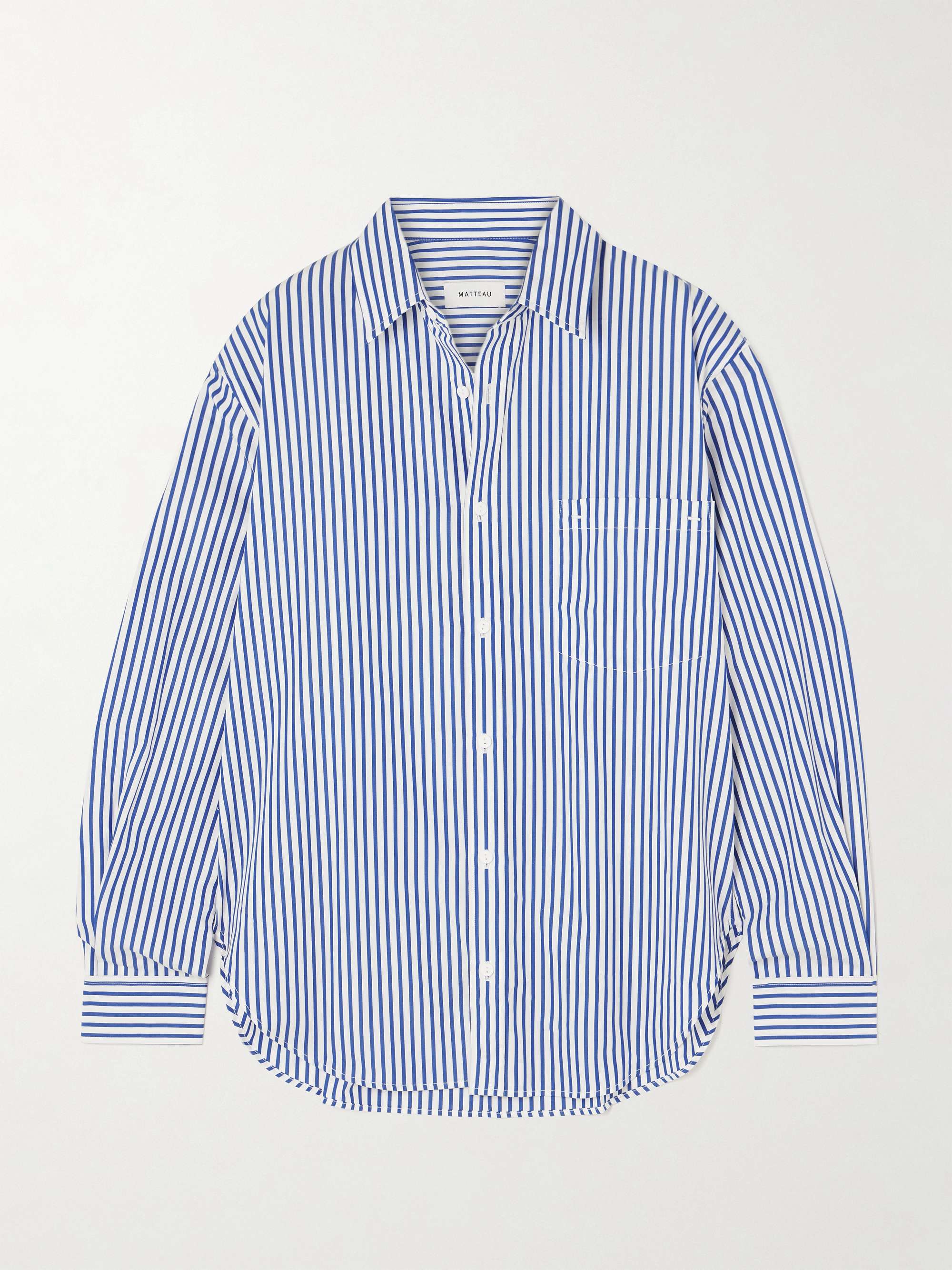 + NET SUSTAIN striped organic cotton-poplin shirt view