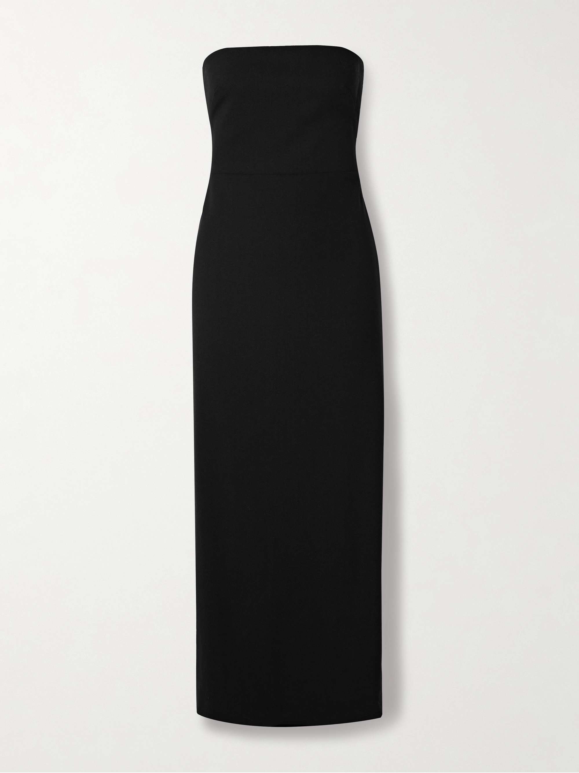 Strapless wool-blend crepe midi dress view