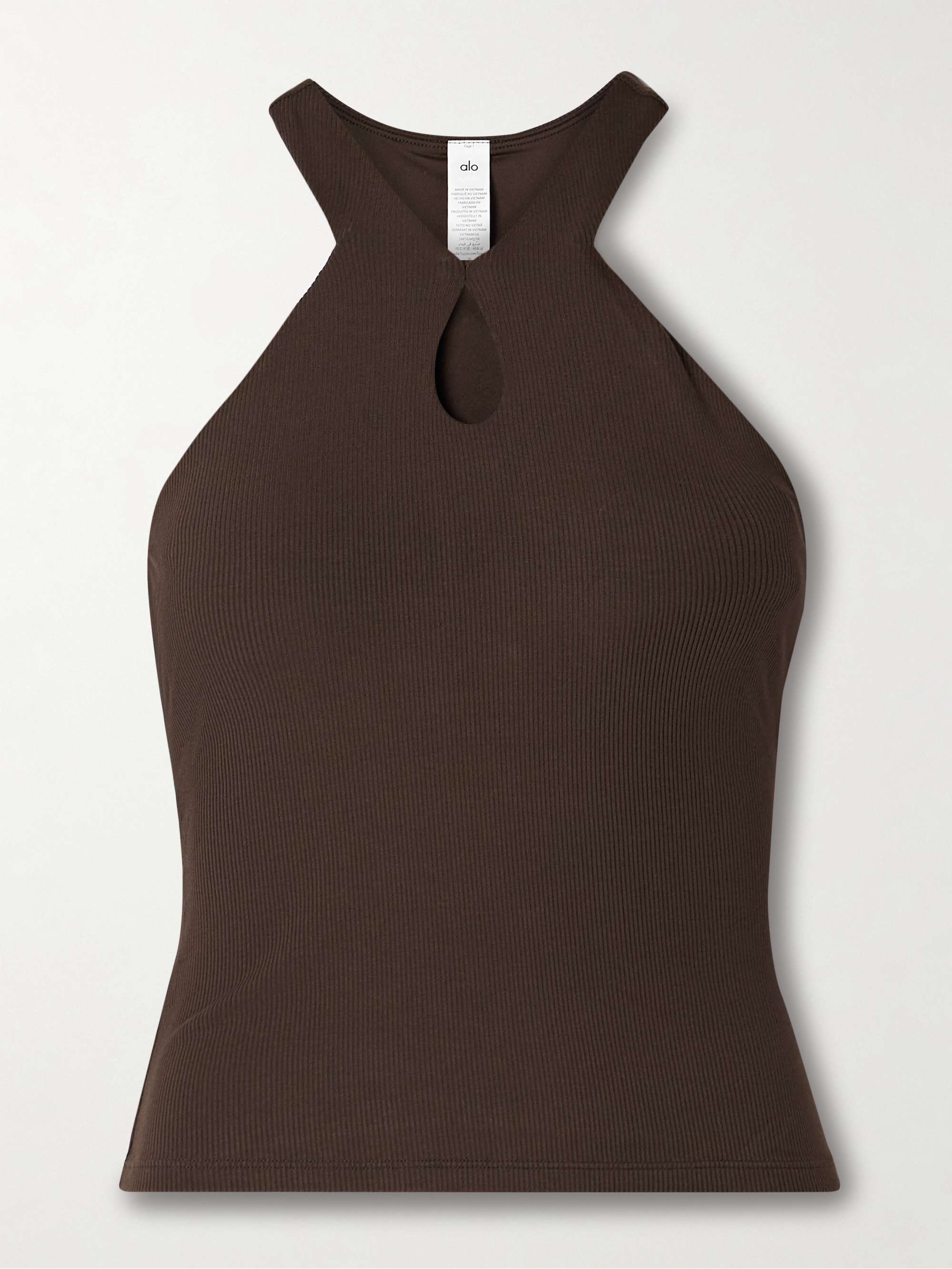 Mesmerize cutout ribbed stretch-modal tank view