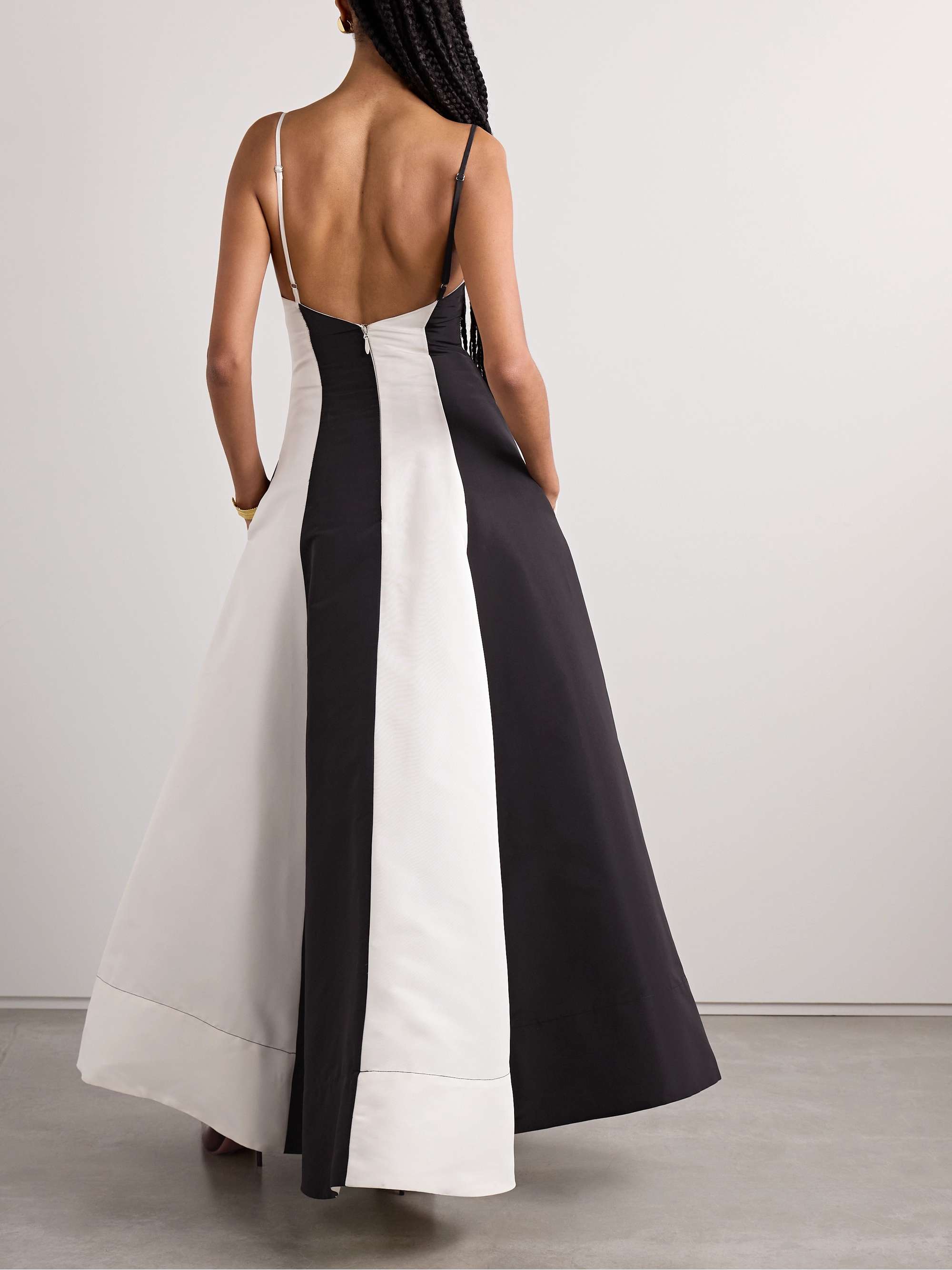 Striped silk-faille gown view