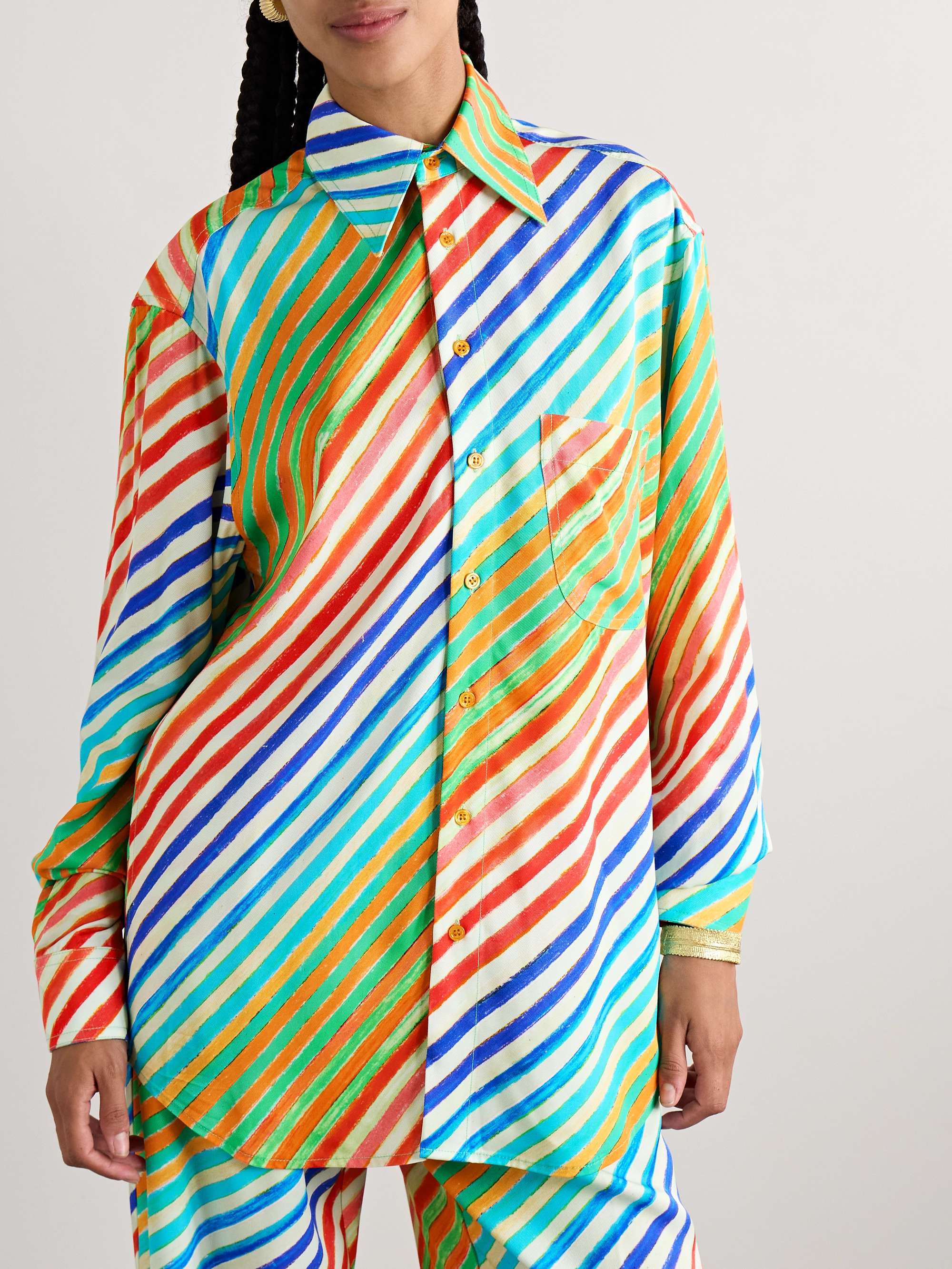Crayon striped twill shirt view