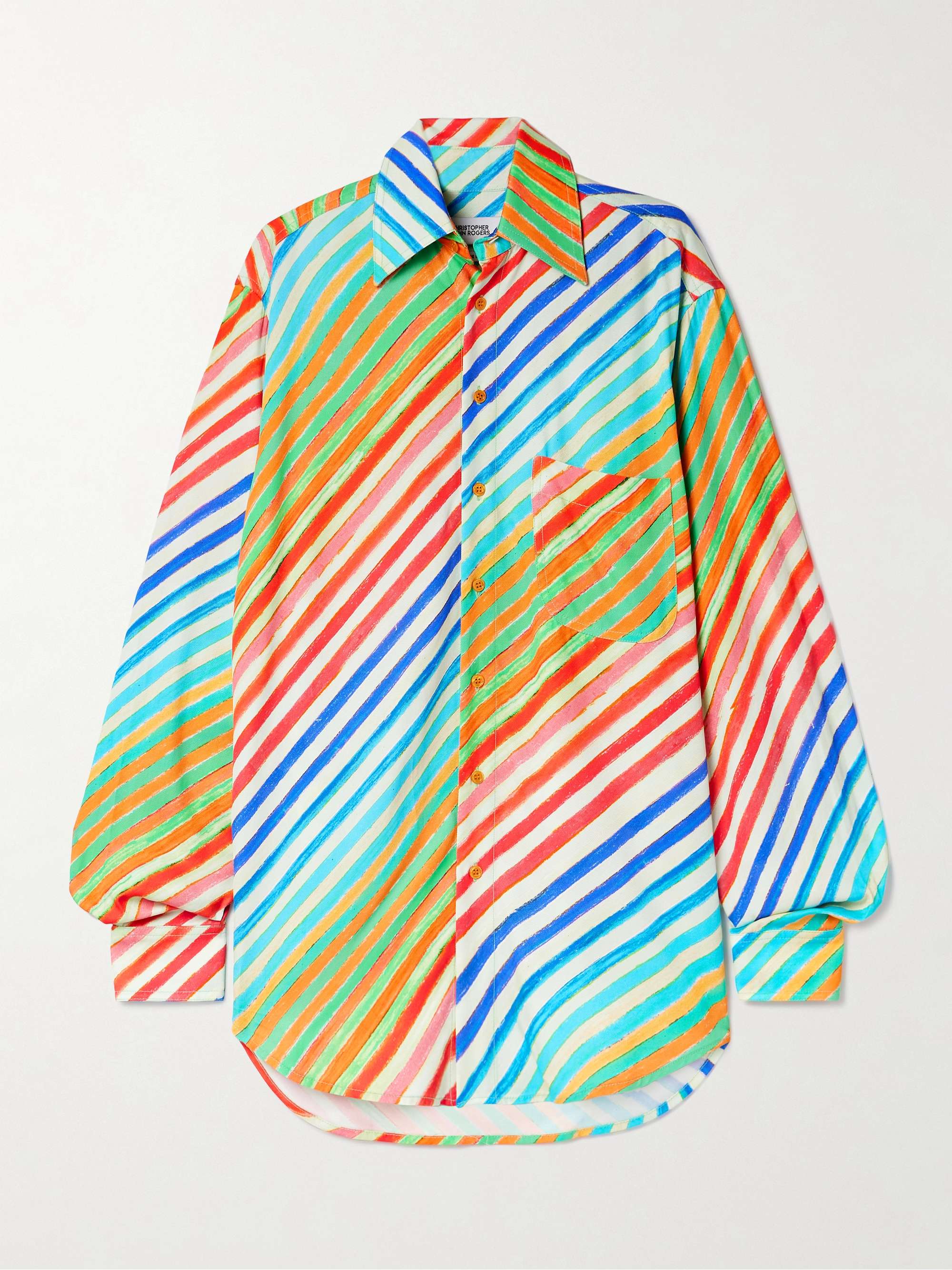 Crayon striped twill shirt view