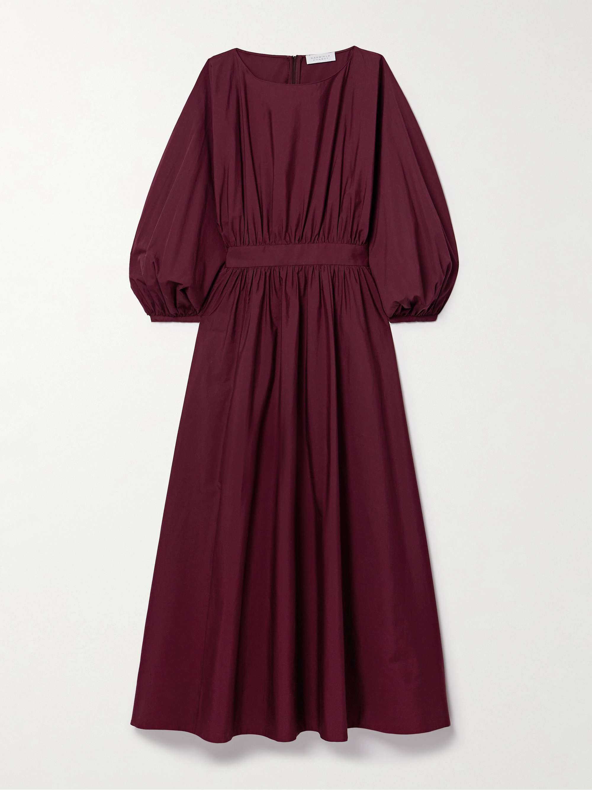 Ahmose gathered cotton-poplin midi dress view