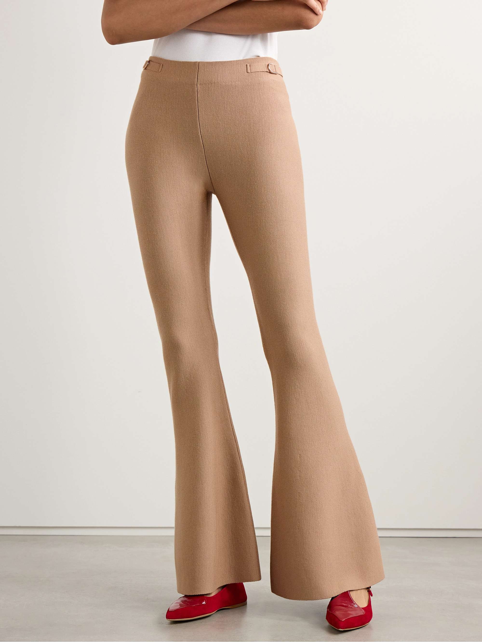 Ayala embellished knitted wool and cashmere-blend flared pants view