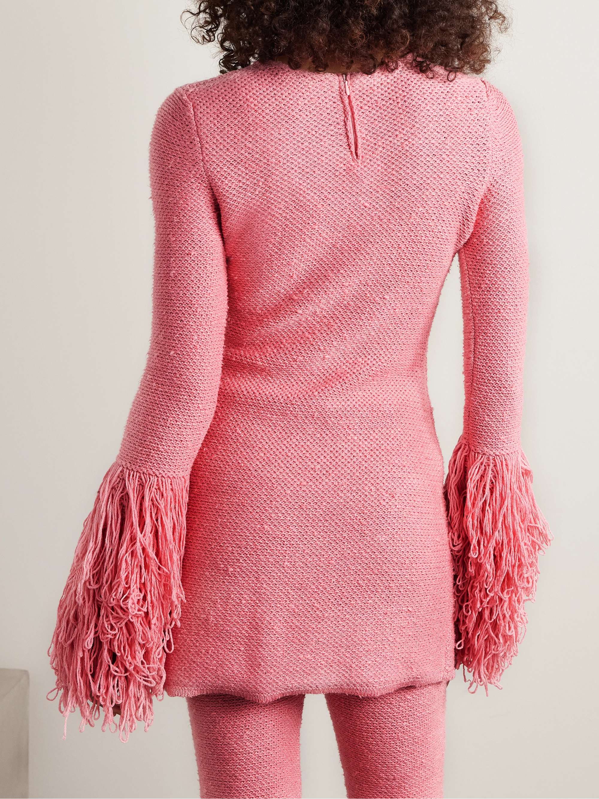Liam fringed cashmere and silk-blend mini dress view