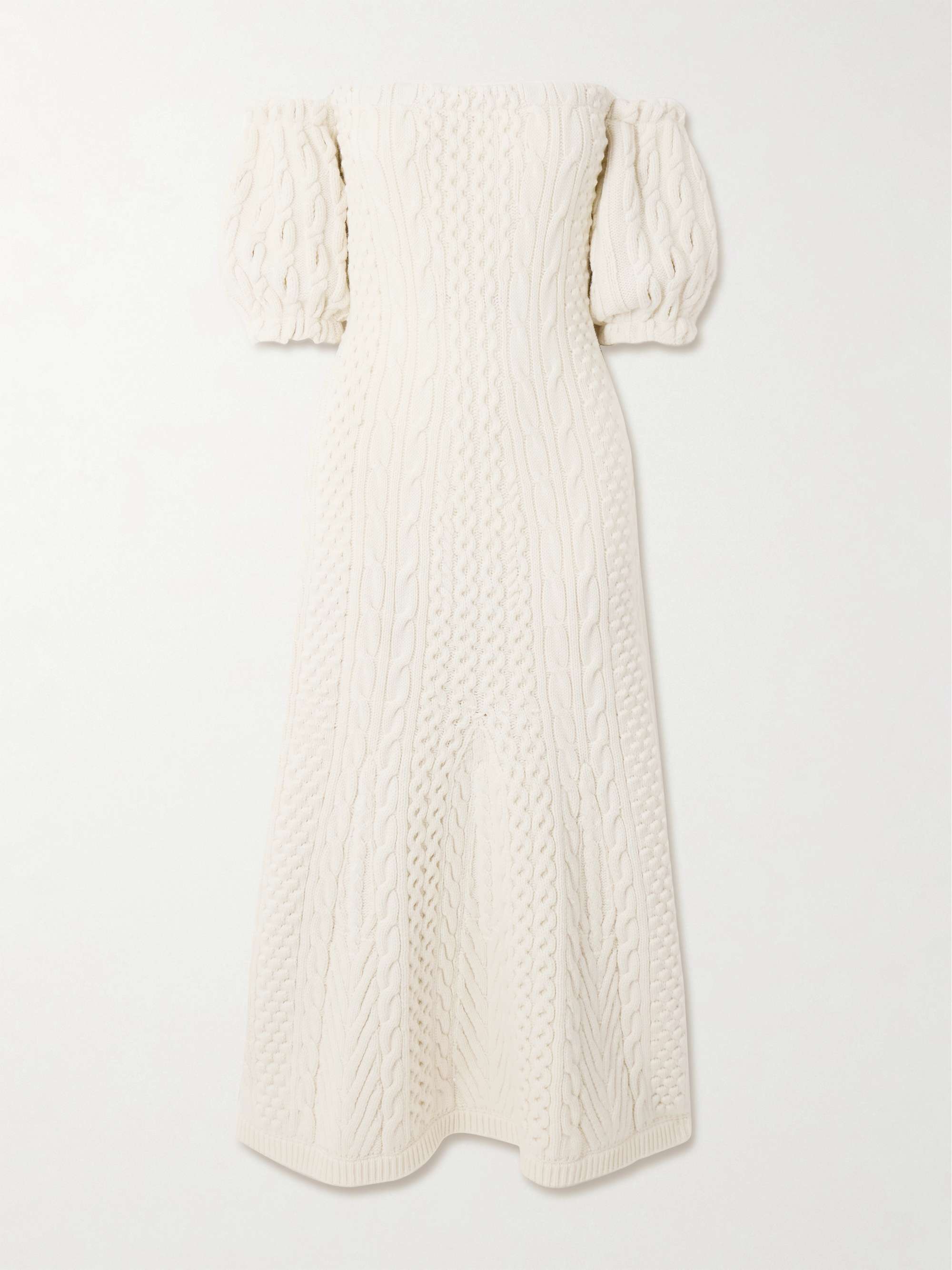 Alastor off-the-shoulder cable-knit wool and cashmere-blend maxi dress view