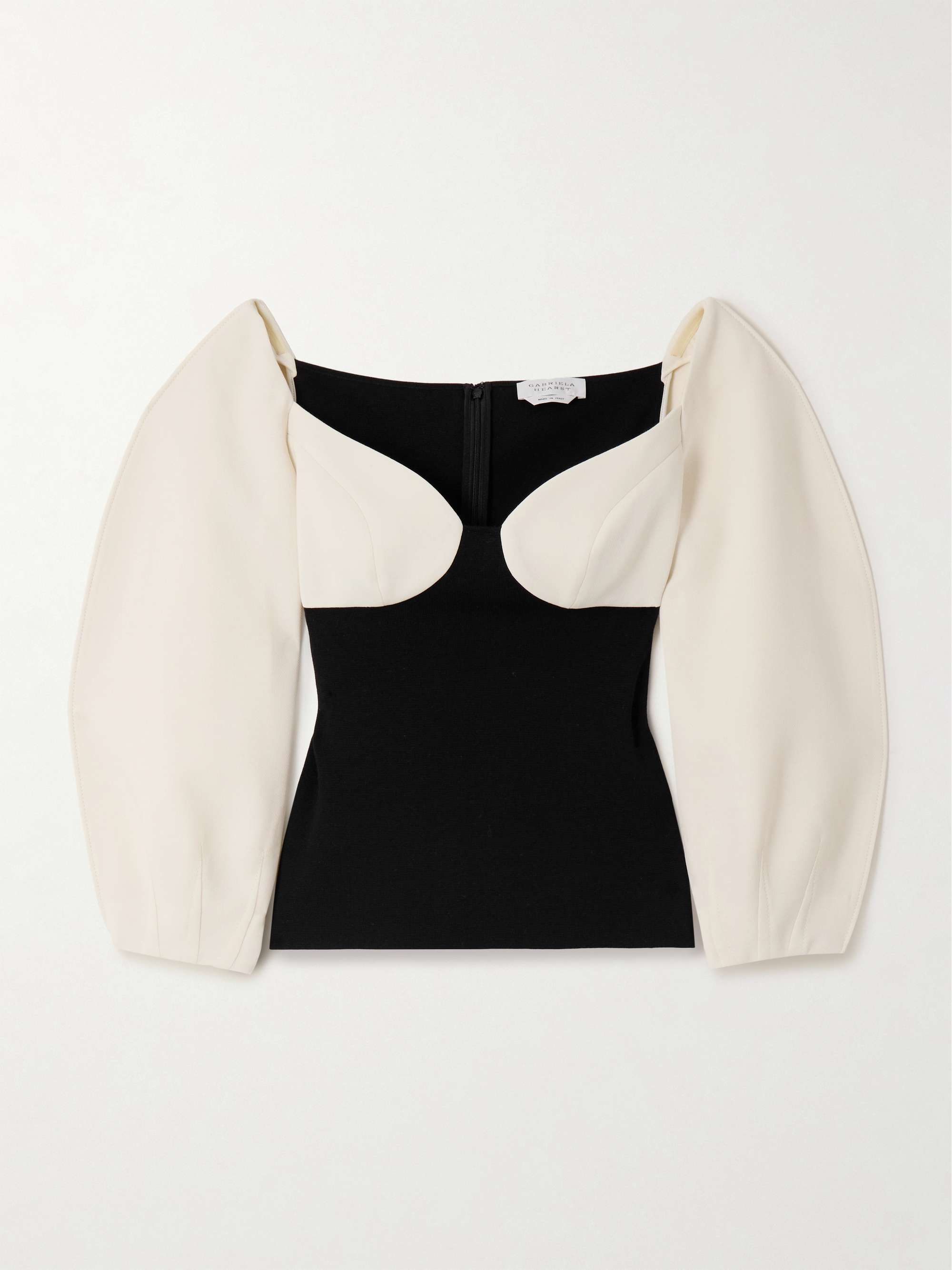 Enoch wool-crepe and silk cropped top view