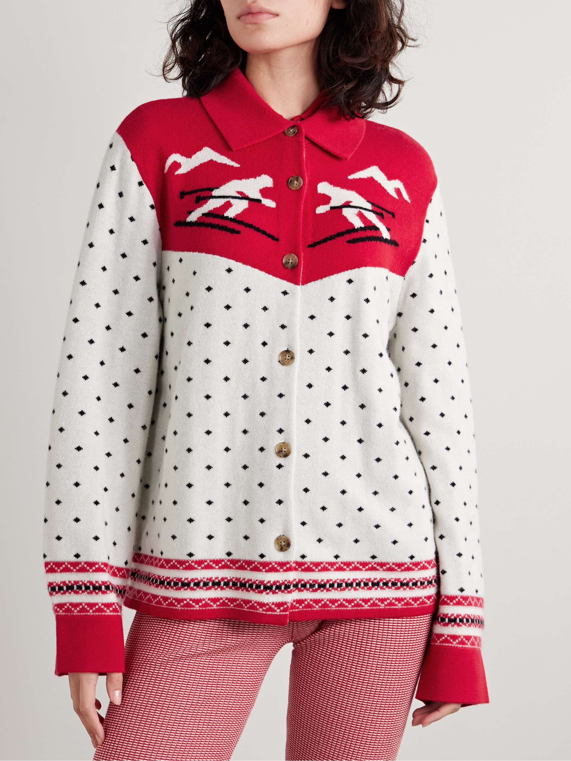 Downhill wool and cashmere-blend jacquard cardigan view