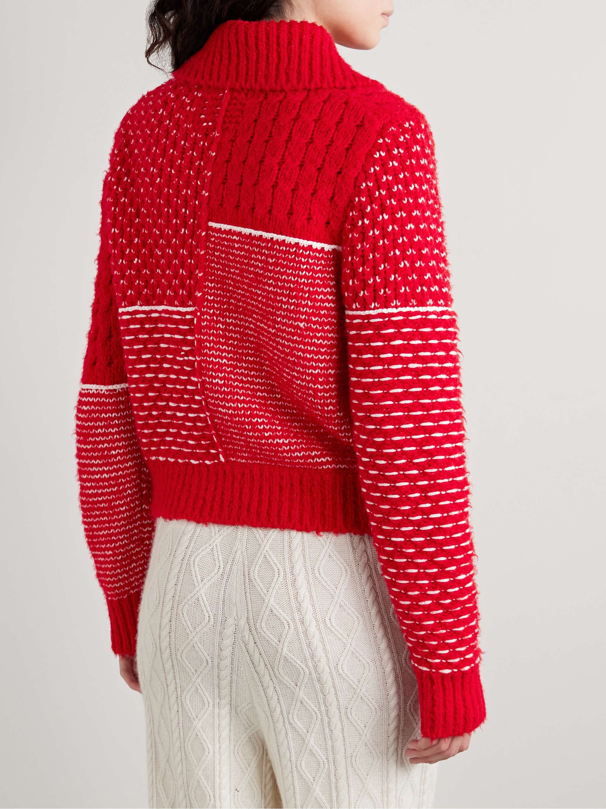 Cloud Frankie jacquard and pointelle-knit wool-blend jacket view