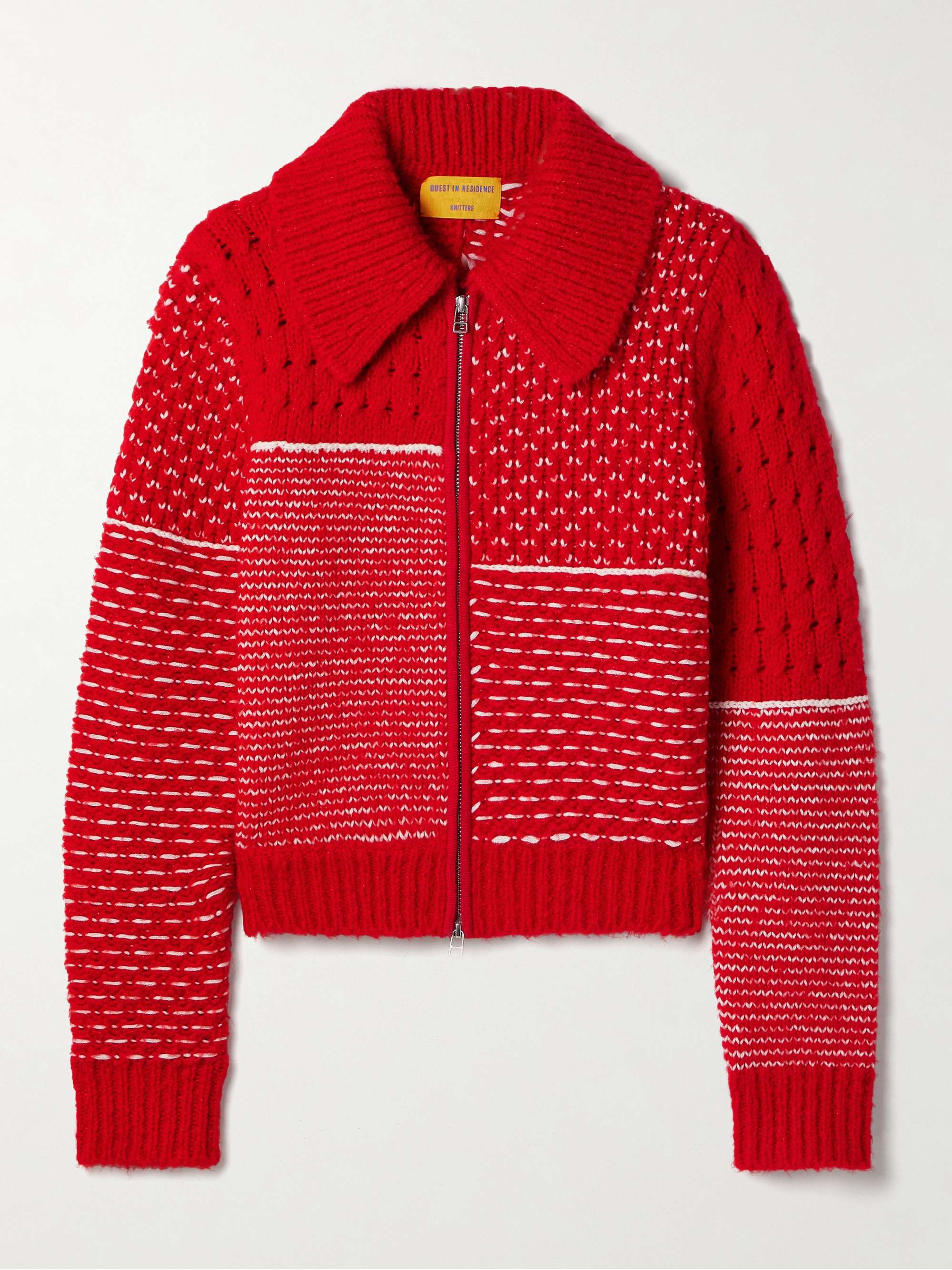 Cloud Frankie jacquard and pointelle-knit wool-blend jacket view