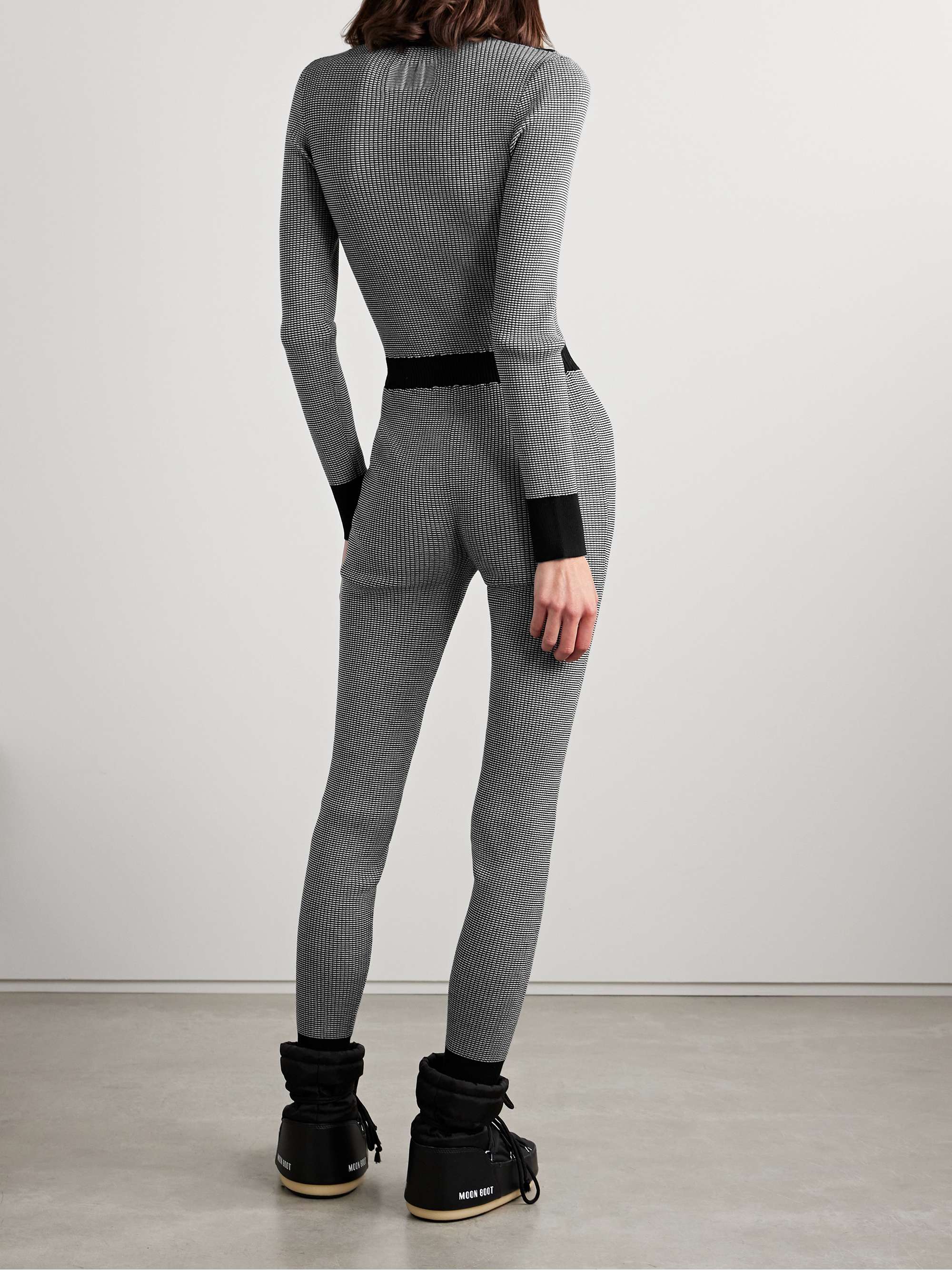 Speed Skate ribbed striped merino wool-blend jumpsuit view