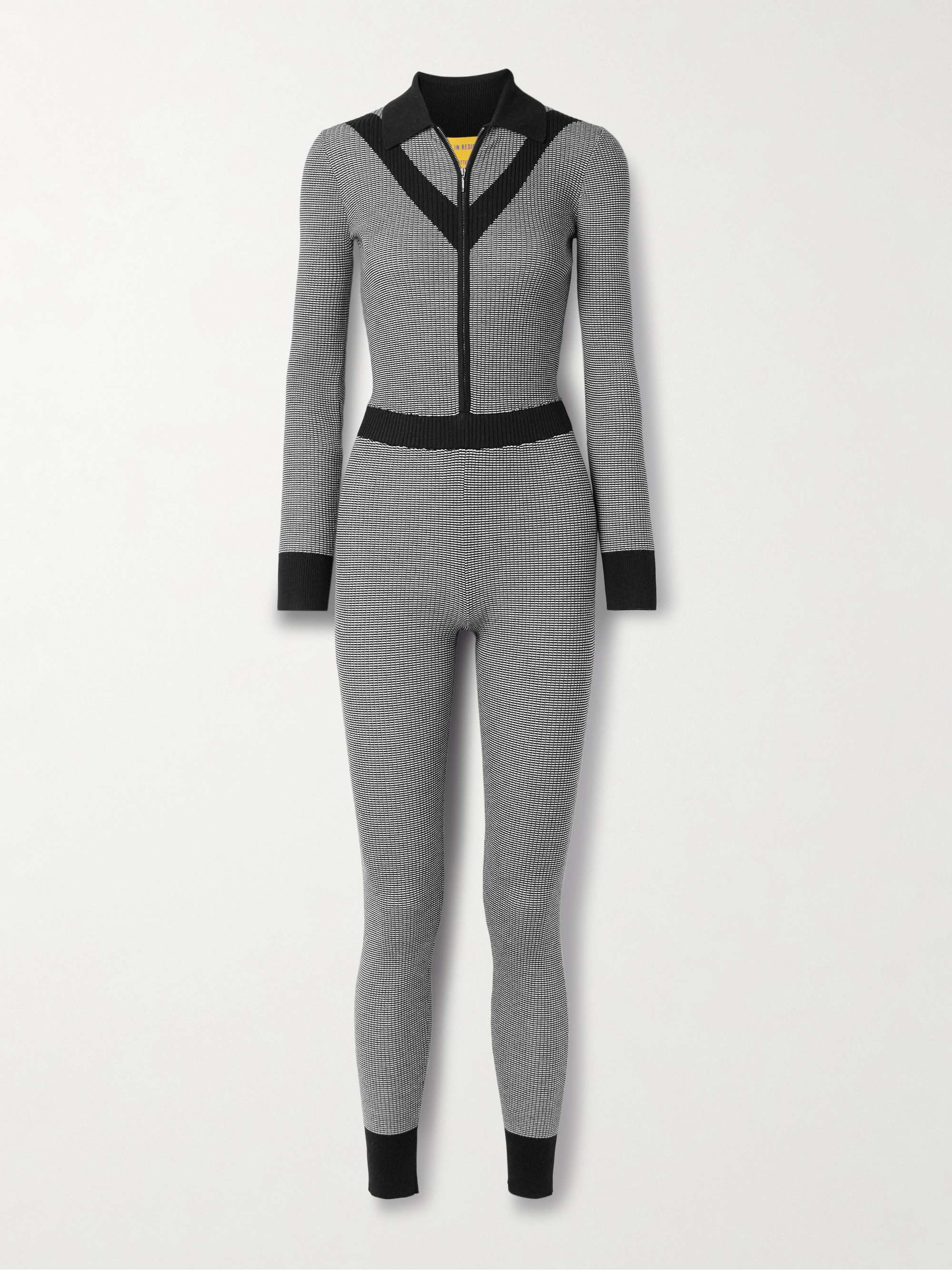 Speed Skate ribbed striped merino wool-blend jumpsuit view