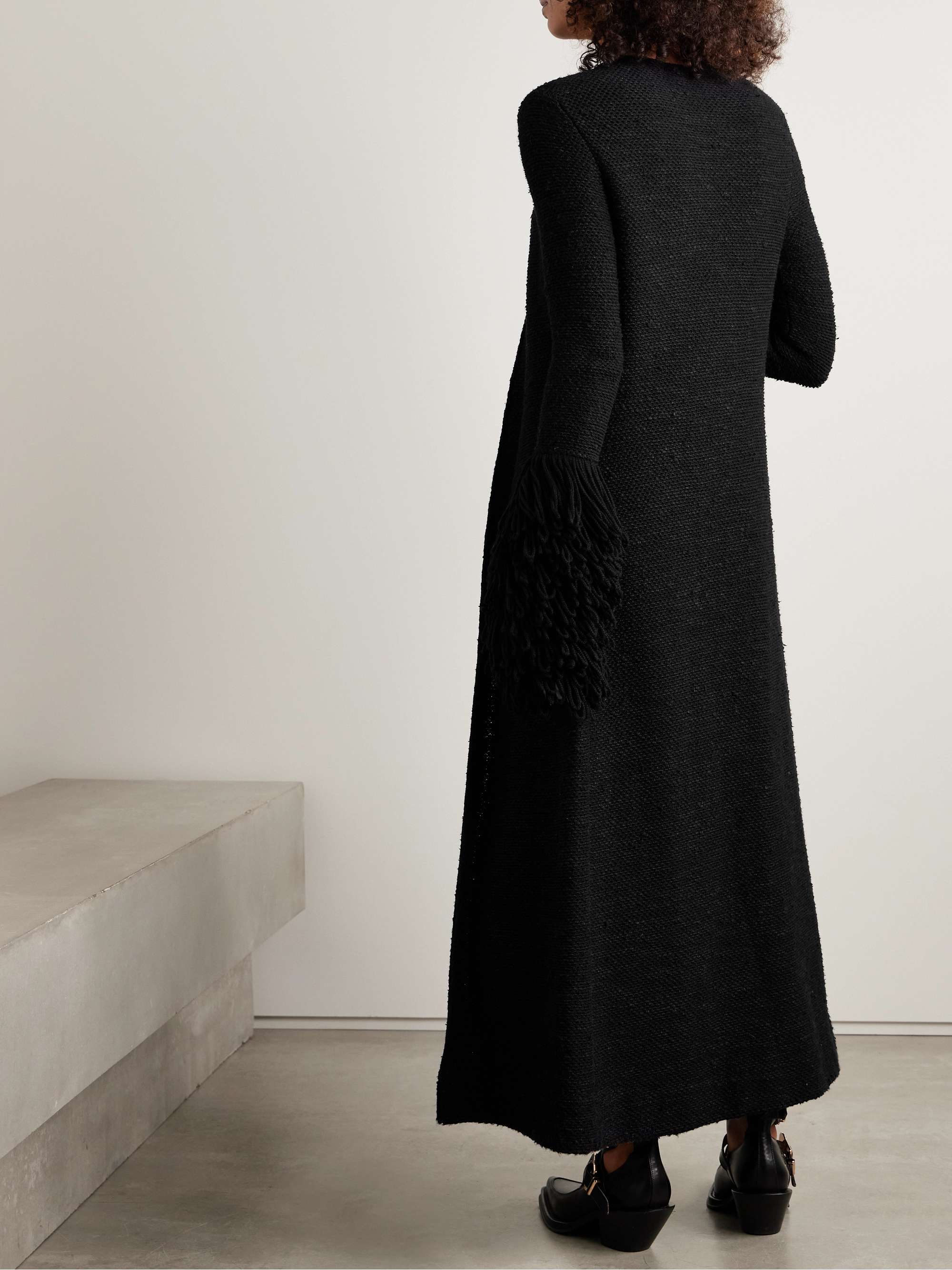 Elete fringed cashmere and silk-blend coat view