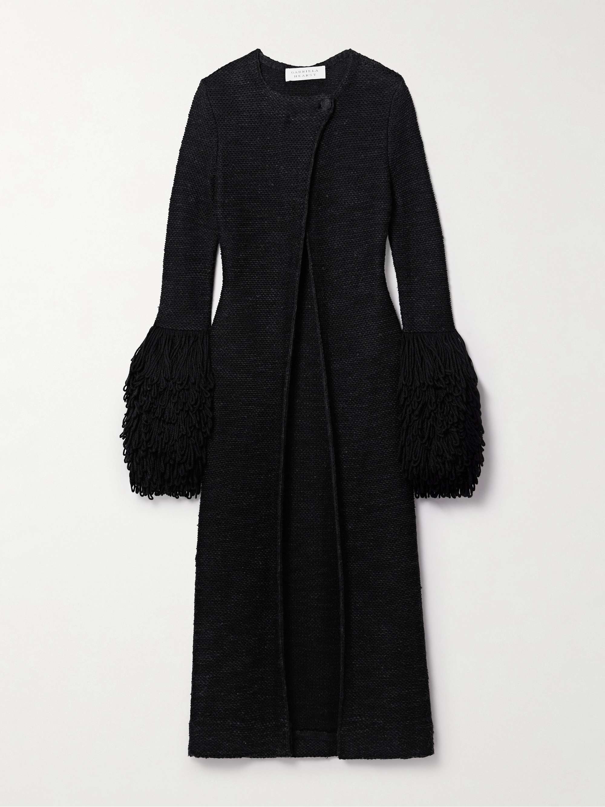 Elete fringed cashmere and silk-blend coat view