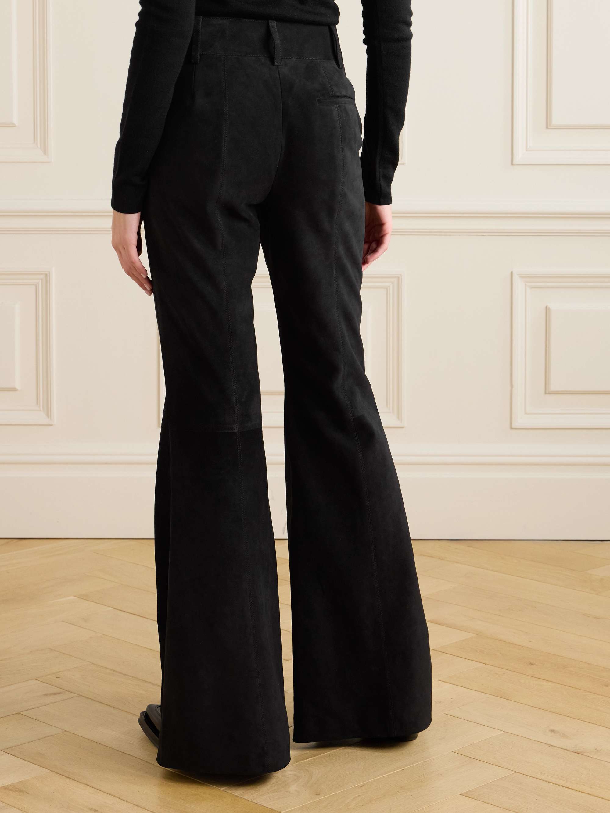 Rhein paneled suede flared pants view