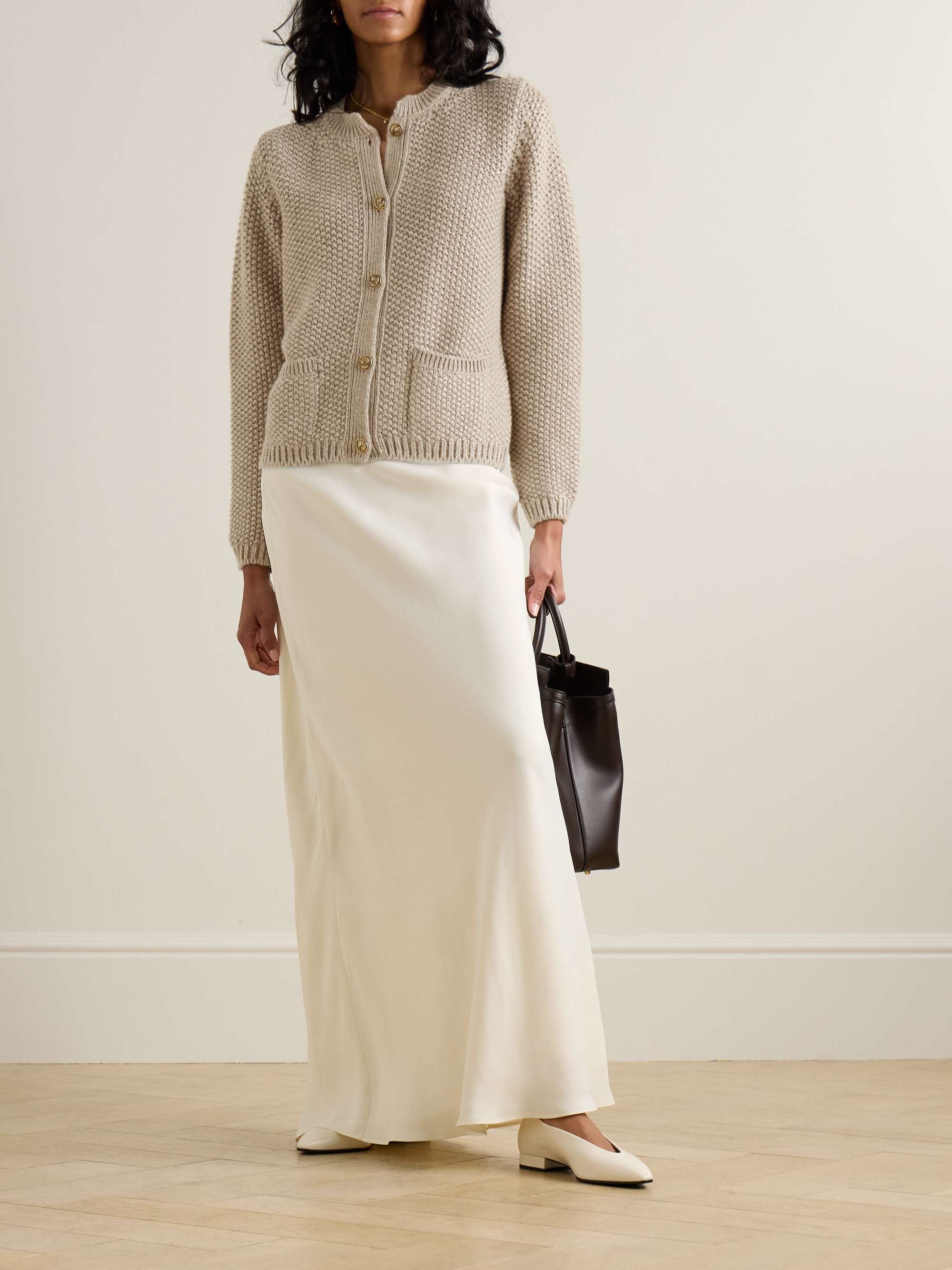 Baranca embellished linen and cashmere-blend cardigan view